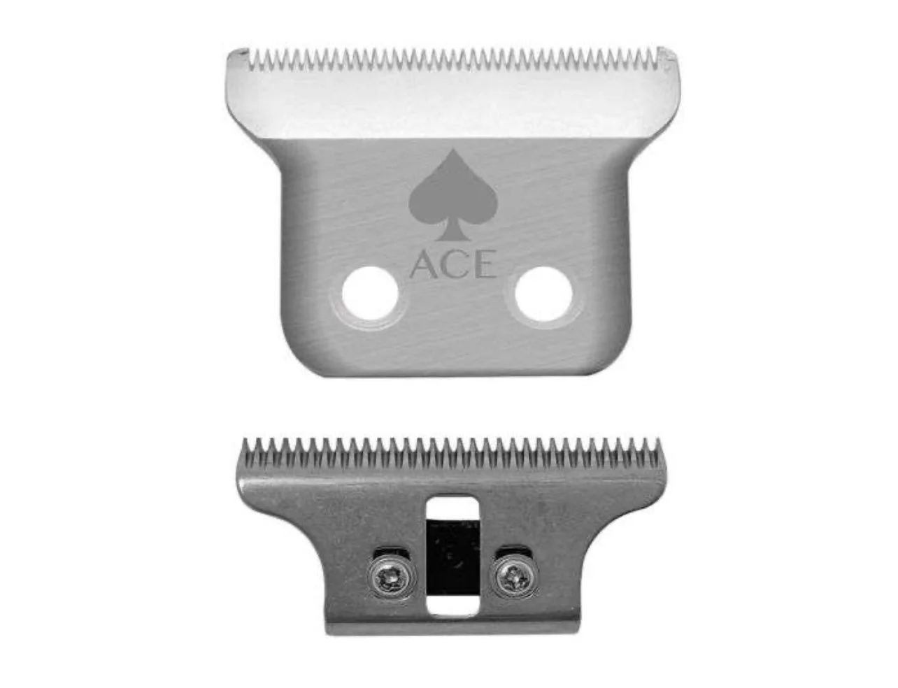 FIXED STAINLESS STEEL CLASSIC HAIR TRIMMER BLADE WITH MOVING STAINLESS STEEL DEEP CUTTER, FITS ACE TRIMMER ONLY