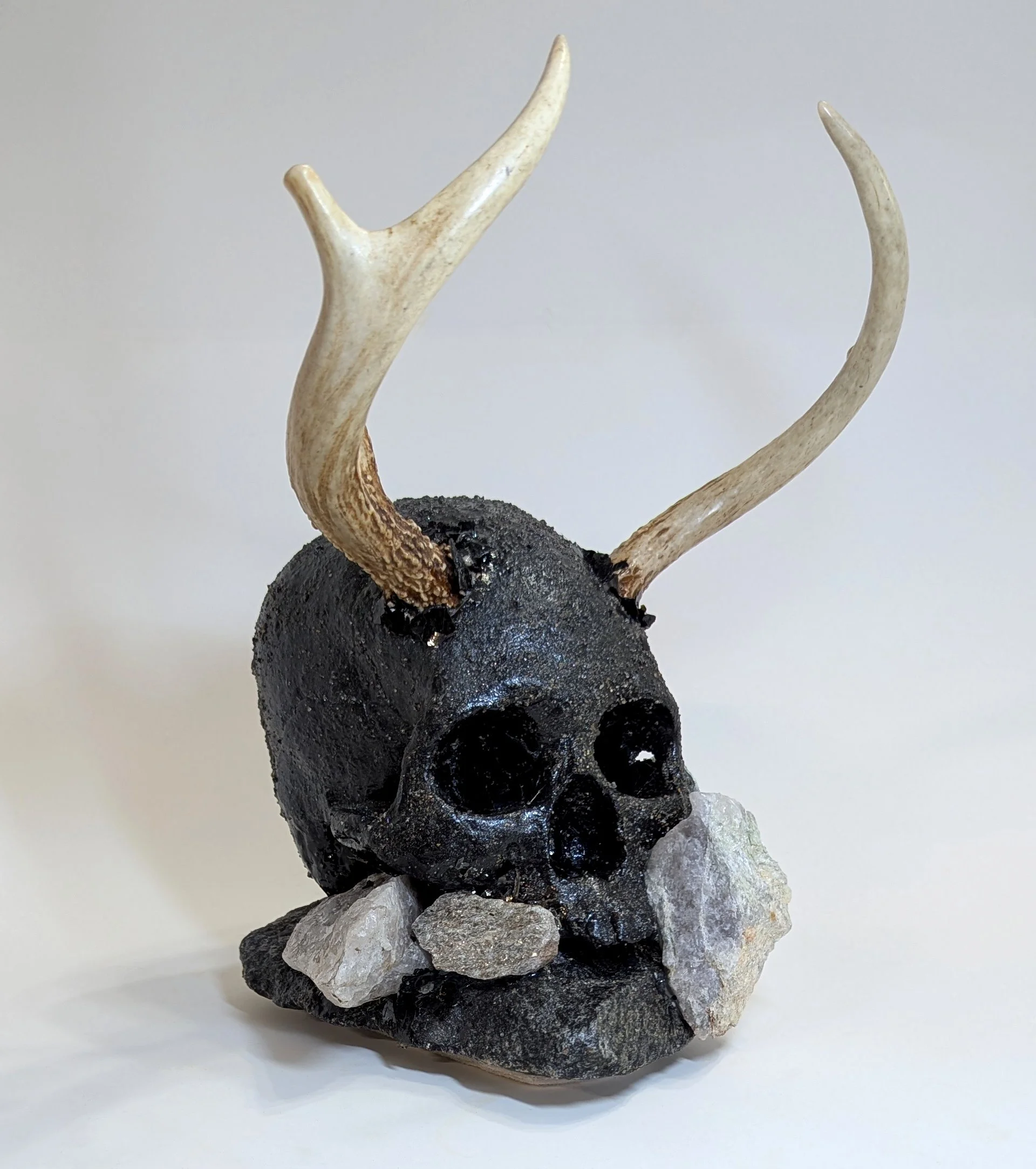  Starlight - 2025 - 12 x 11 x 8 - Hydrostone, Antlers, Mica, Rocks from the Canadian Shield - inquires: info@sivarulrasa.com