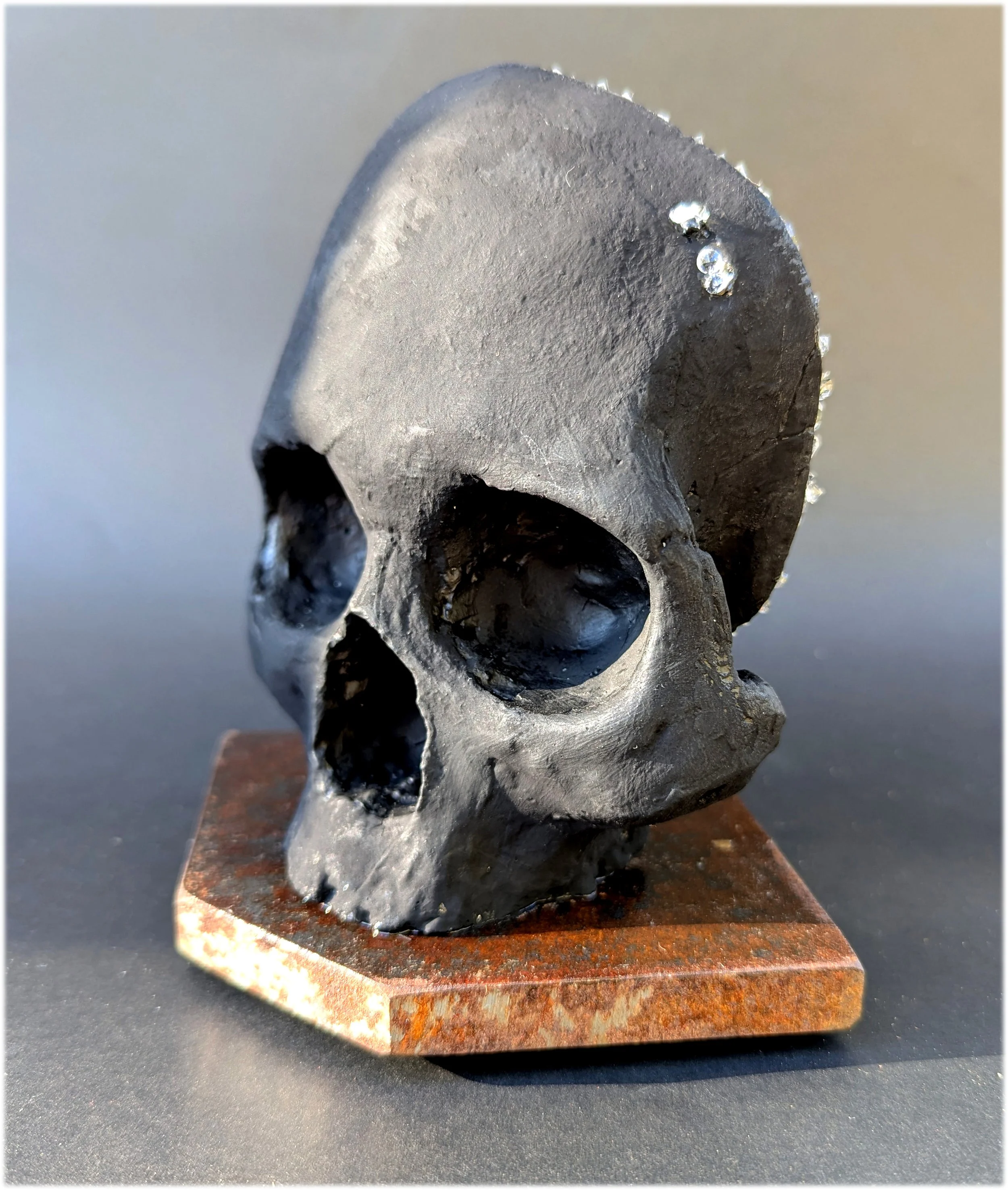  Psyche - 2025 - 6 x 6 x 6 - Hydrostone, Acrylic, (Black 4.0 by Stewart Semple) Swarovski Crystals - inquires: info@sivarulrasa.com 