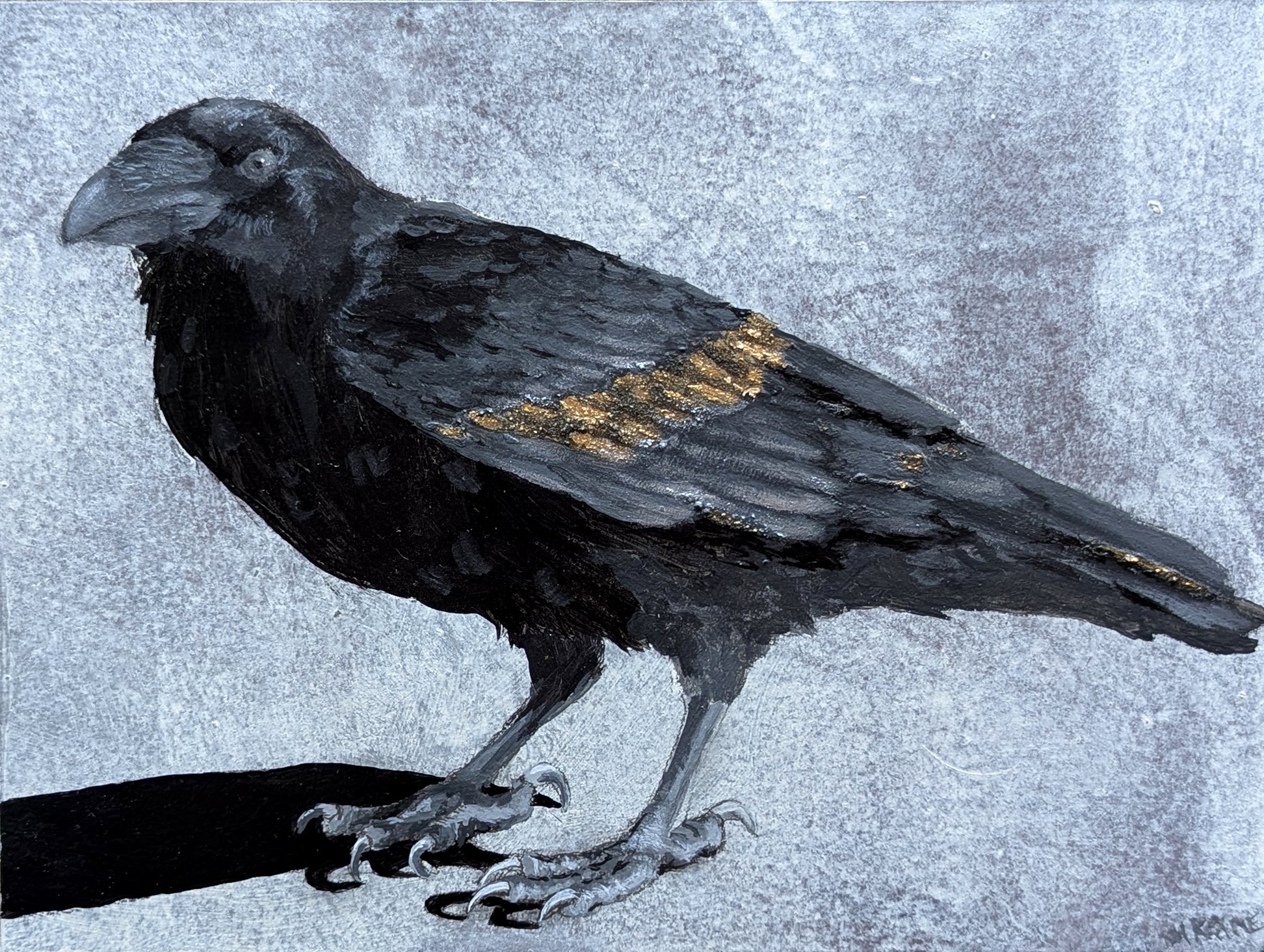 Young One - 2025 - 9 x 12  in - Acrylic, 21k Gold Leaf, on Wood Panel - inquires: info@sivarulrasa.com