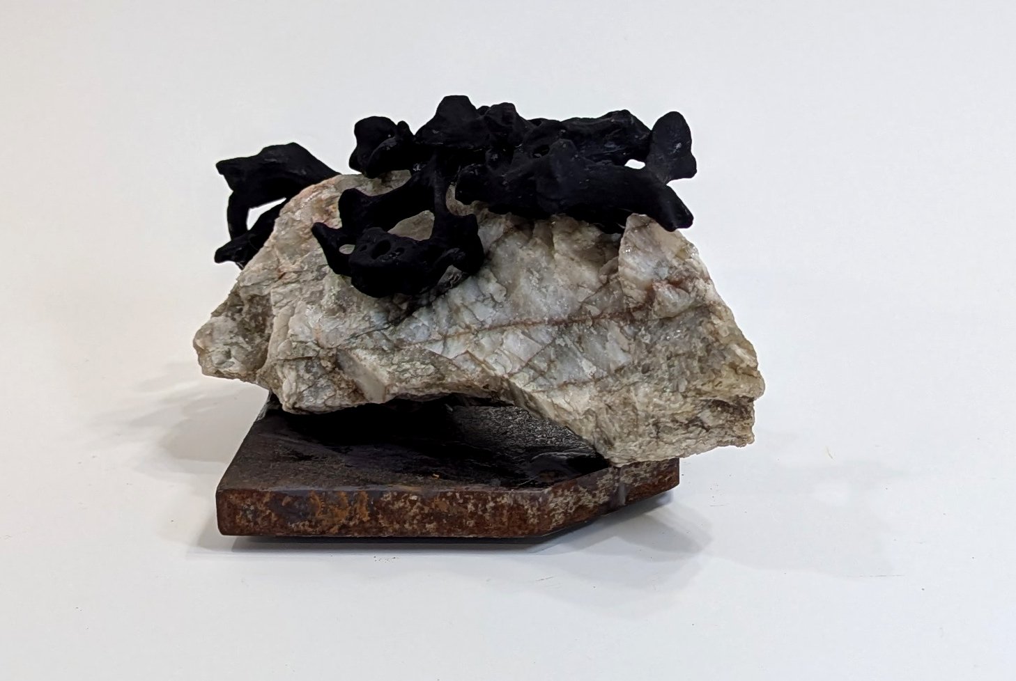  Silken - 2025 - 4 x 8 x 6 - Hydrostone, Acrylic, (Black 4.0 by Stewart Semple) Quartzite from Aylen Lake, ON - inquires: info@sivarulrasa.com