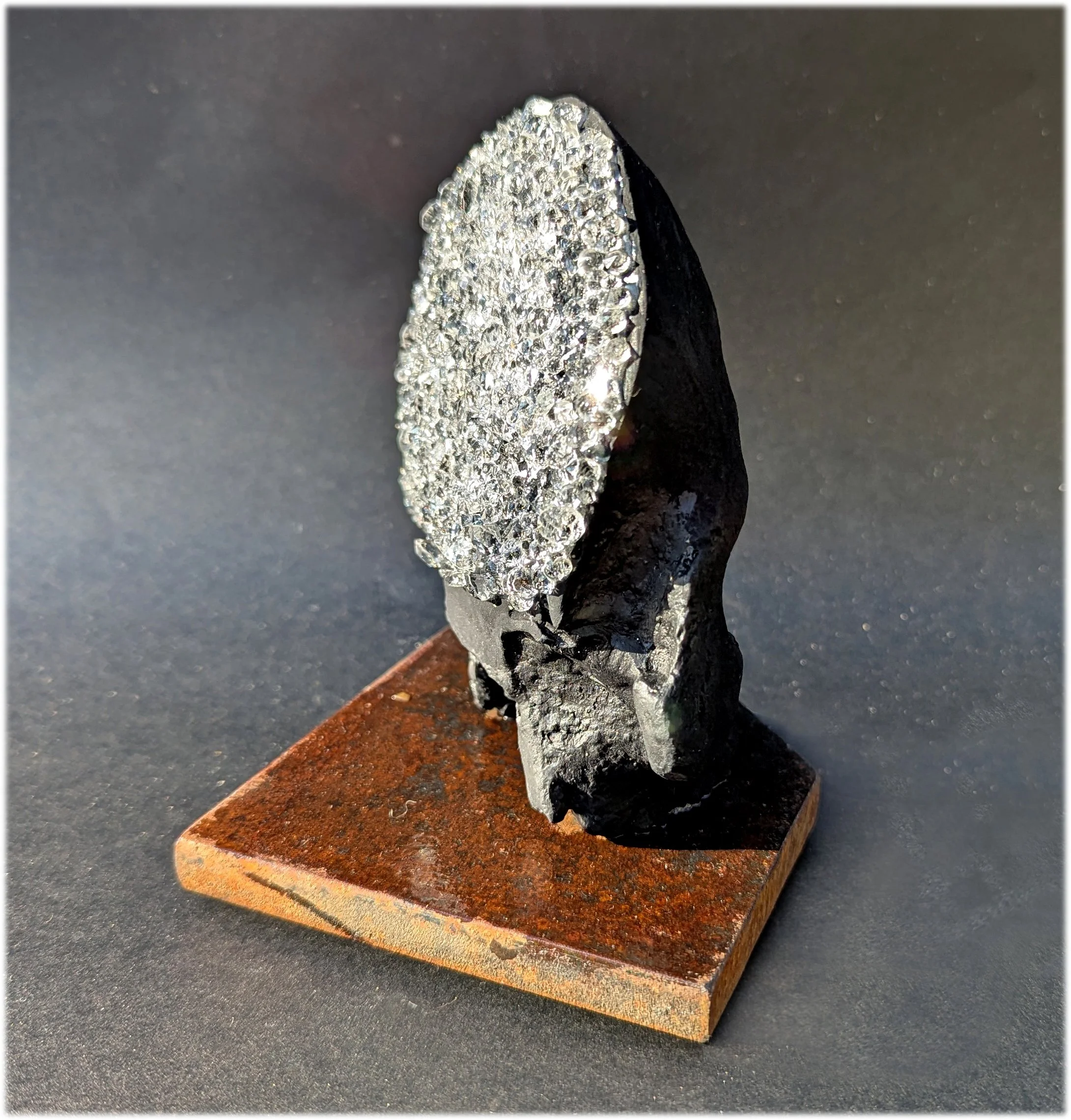  Psyche - 2025 - 6 x 6 x 6 - Hydrostone, Acrylic, (Black 4.0 by Stewart Semple) Swarovski Crystals - inquires: info@sivarulrasa.com