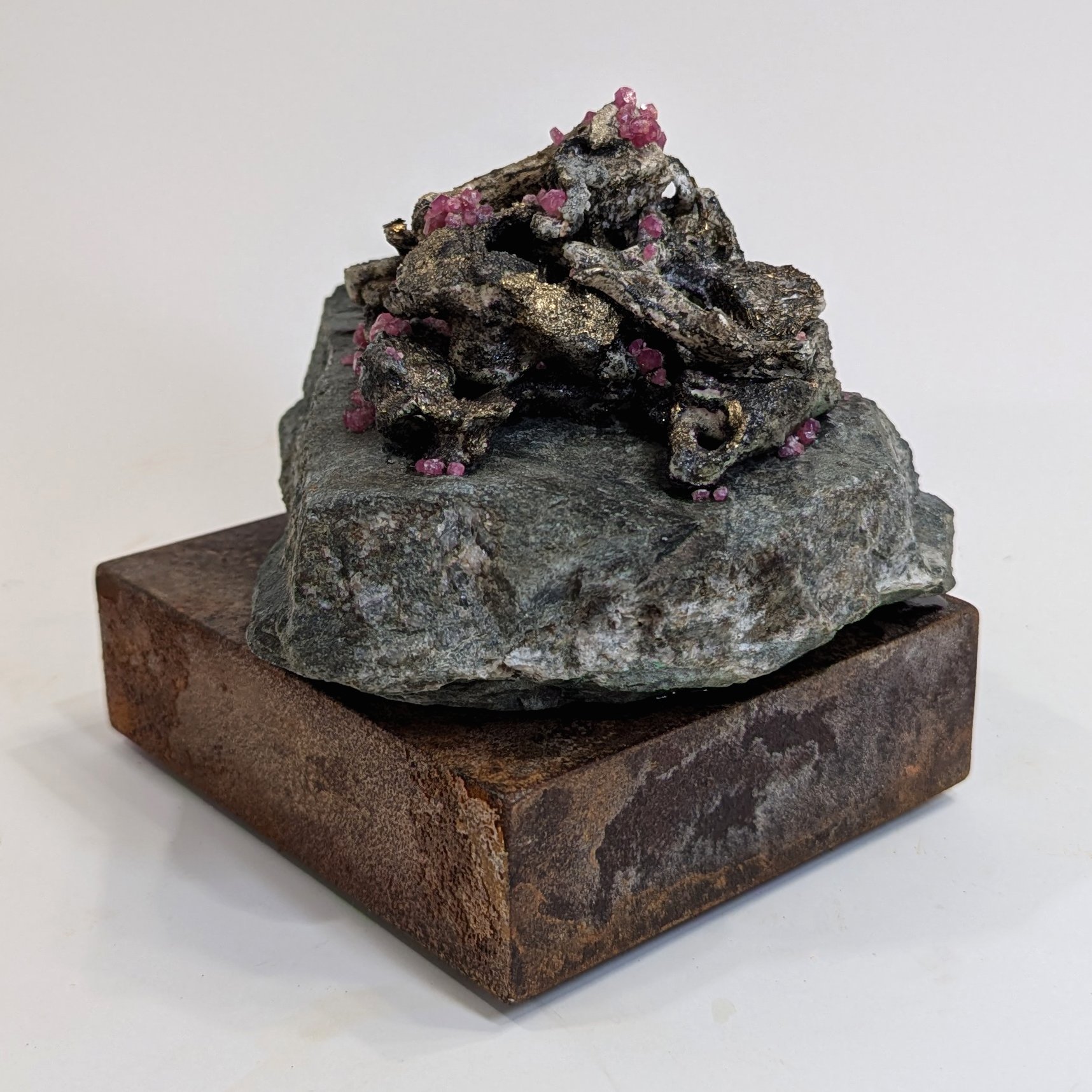  Backbone - 2025 - 5 x 7 x 5 -Hydrostone, Rubies,  Hematite, Silica, Titanium, Pyrite and Slate from Aylen Lake, ON - inquires: info@sivarulrasa.com