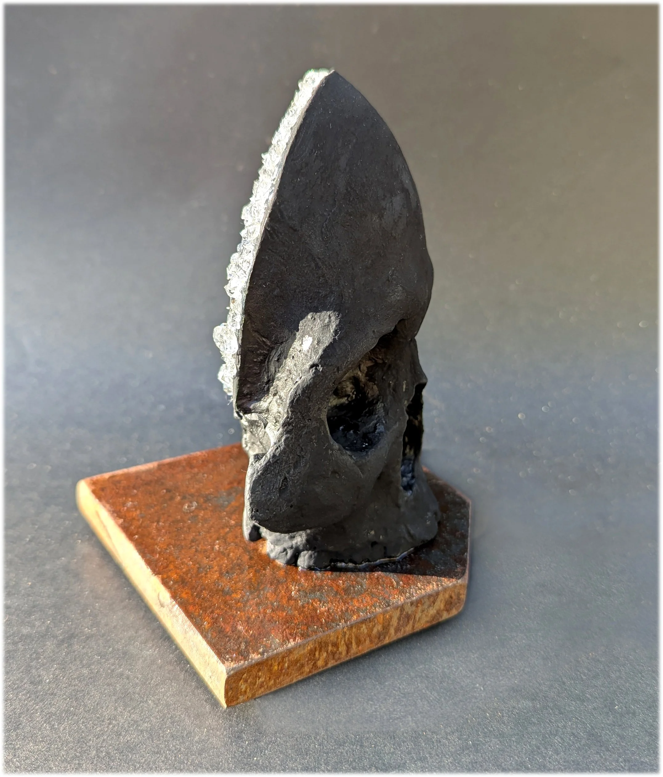  Psyche - 2025 - 6 x 6 x 6 - Hydrostone, Acrylic, (Black 4.0 by Stewart Semple) Swarovski Crystals - inquires: info@sivarulrasa.com