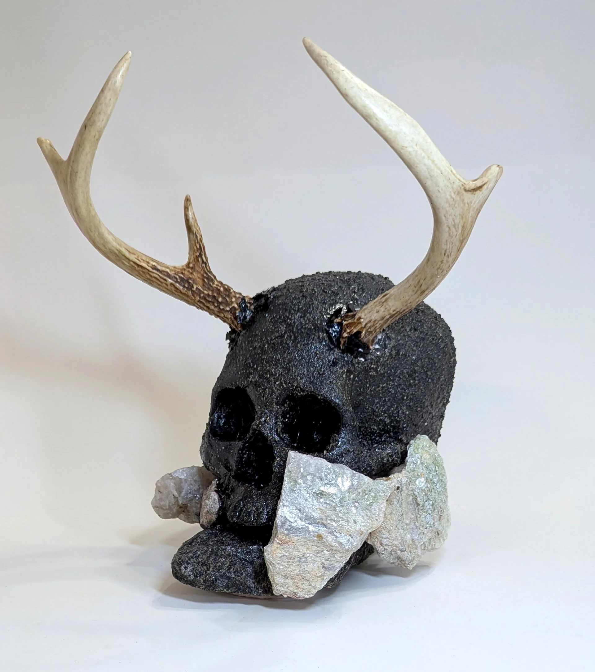  Starlight - 2025 - 12 x 11 x 8 - Hydrostone, Antlers, Mica, Rocks from the Canadian Shield - inquires: info@sivarulrasa.com