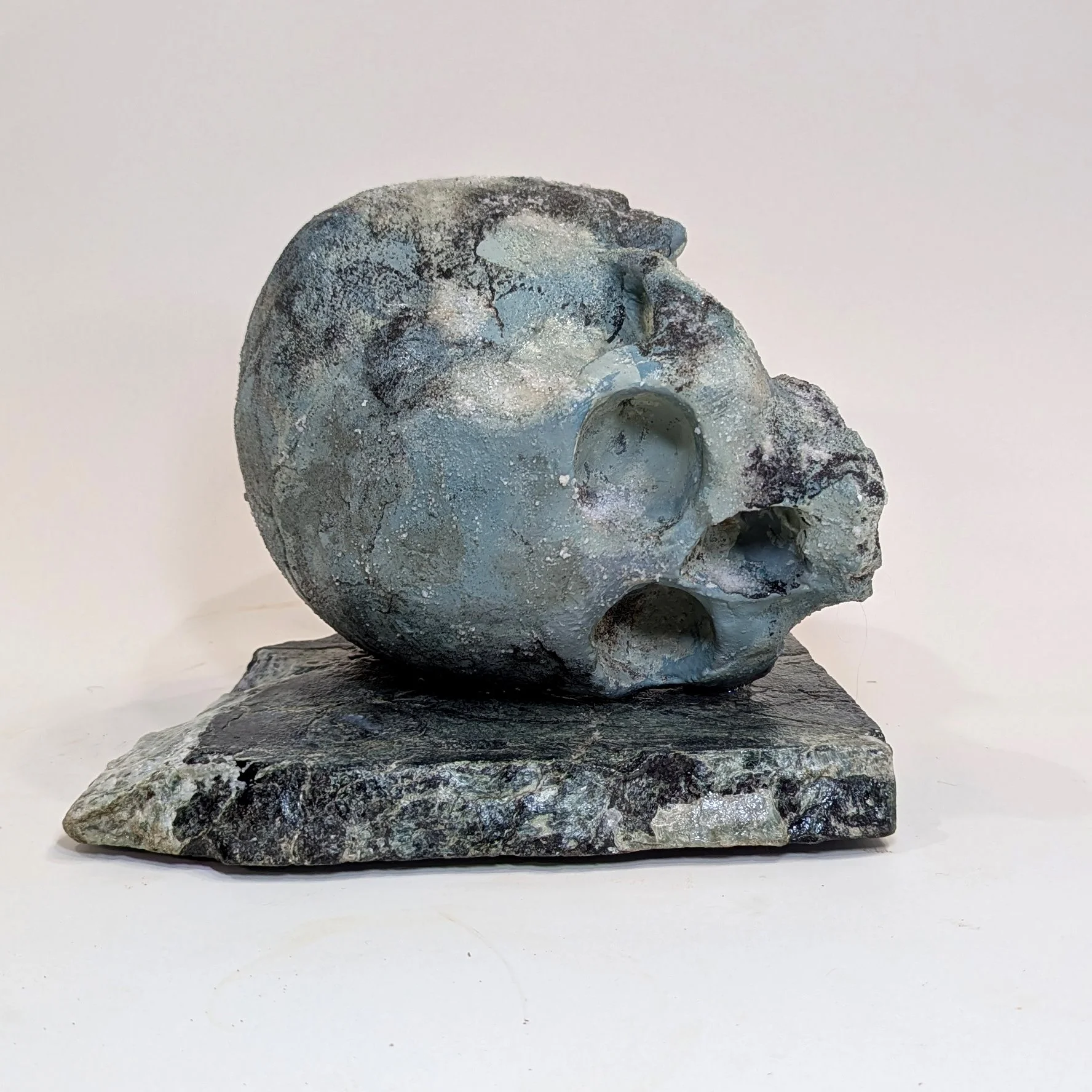  Dreaming - 2025 - 7 x 8 x 9 - Hydrostone, Rubies, 12k Gold Leaf, Hematite, Silica, Acrylic, Marble - inquires: info@sivarulrasa.com