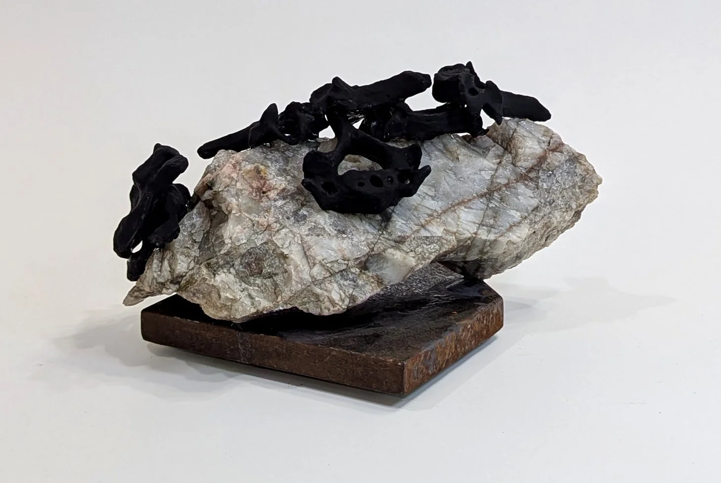  Silken - 2025 - 4 x 8 x 6 - Hydrostone, Acrylic, (Black 4.0 by Stewart Semple) Quartzite from Aylen Lake, ON - inquires: info@sivarulrasa.com