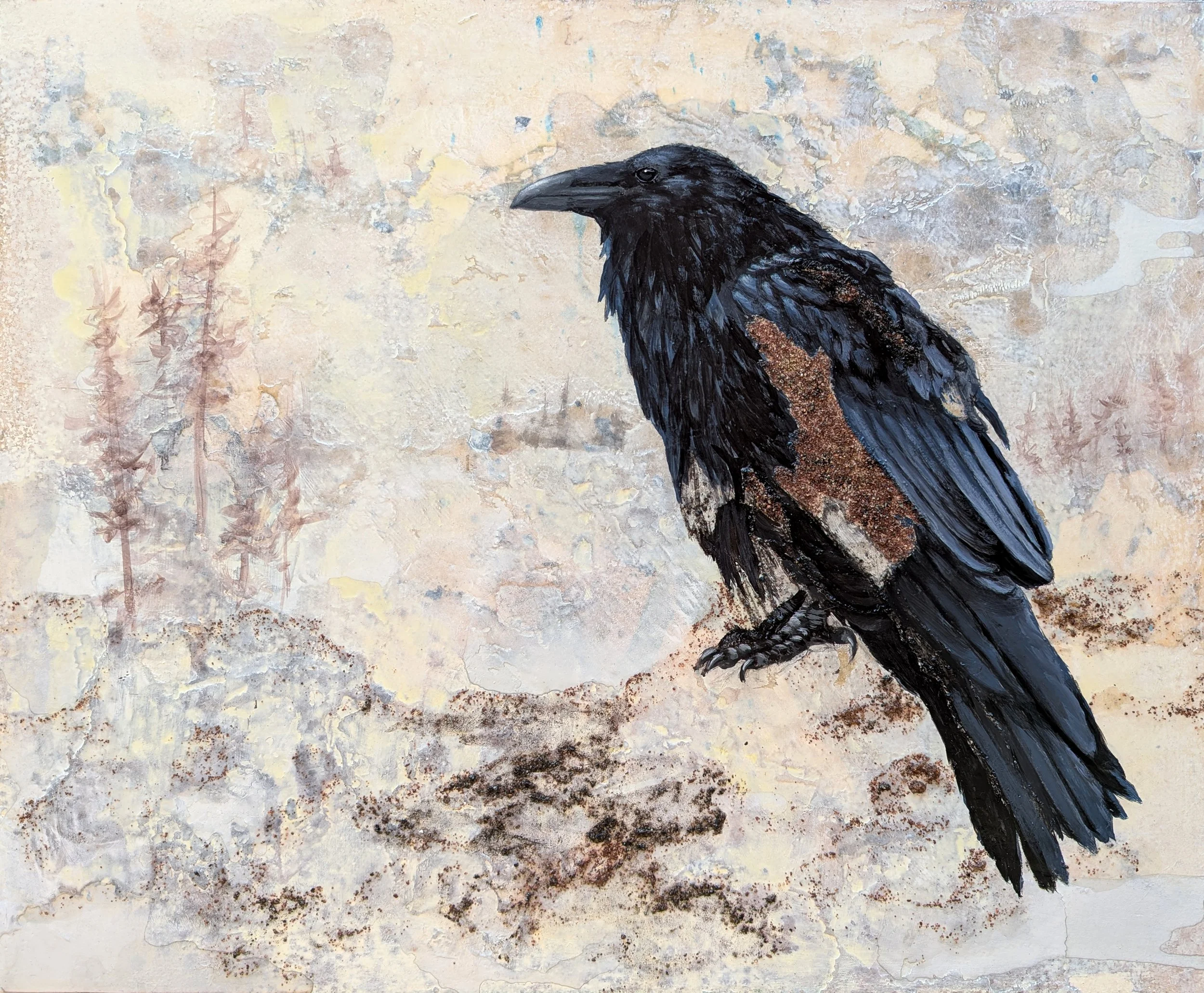  Witness (Minerals) - 2025 - 20 x 24 in - Acrylic, Minerals (Sands from various locations in Canada) on Wood Panel  - inquires: info@sivarulrasa.com