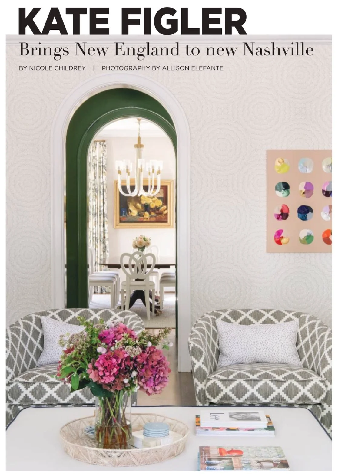 As featured in @nashvilleinteriors 
Design by @katefiglerinteriors 

A pantry drenched in high gloss green, tiger themed grasscloth wrapping the powder room, youthful bold prints in the boys bath that they helped choose themselves, louvered details i