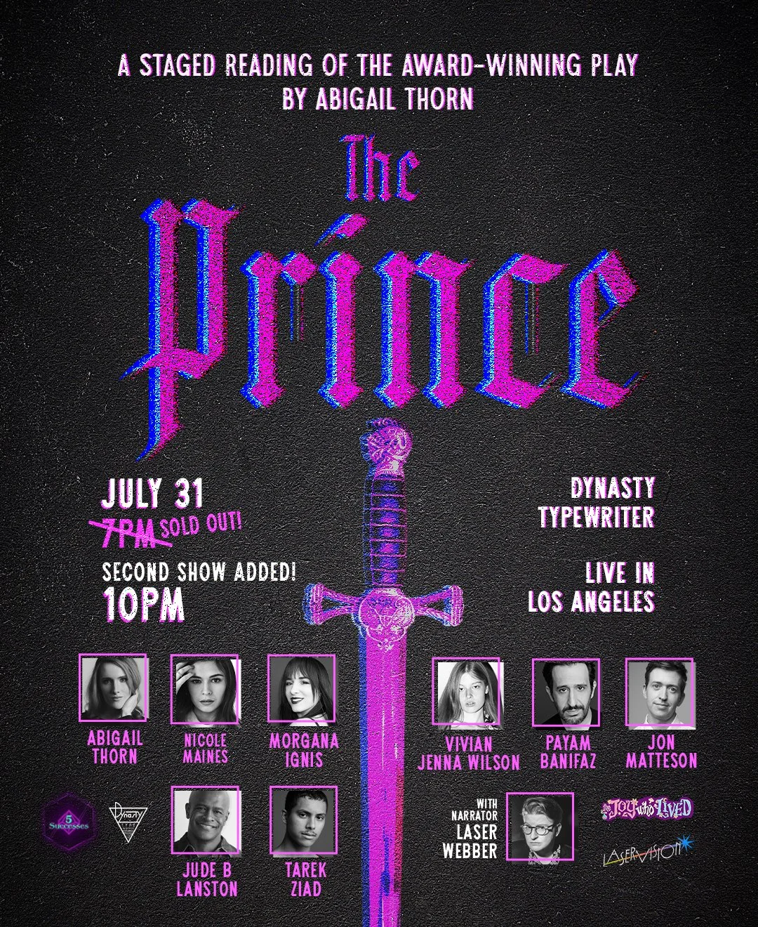 A staged reading of "The Prince" by Abigail Thorn.
