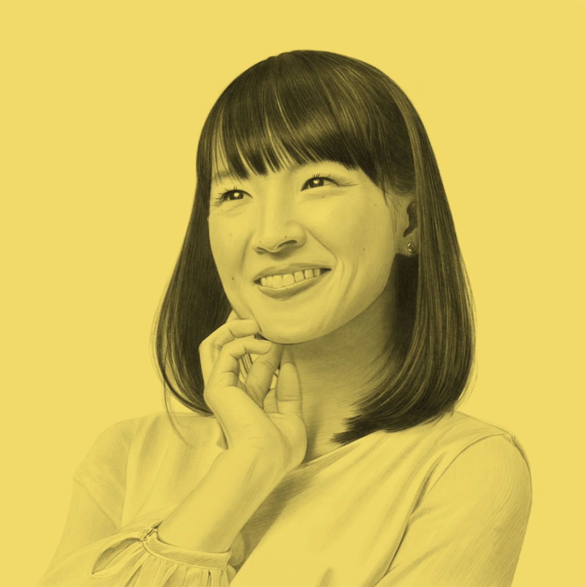 Illustrated Portrait of Marie Kondo by Dena Cooper 