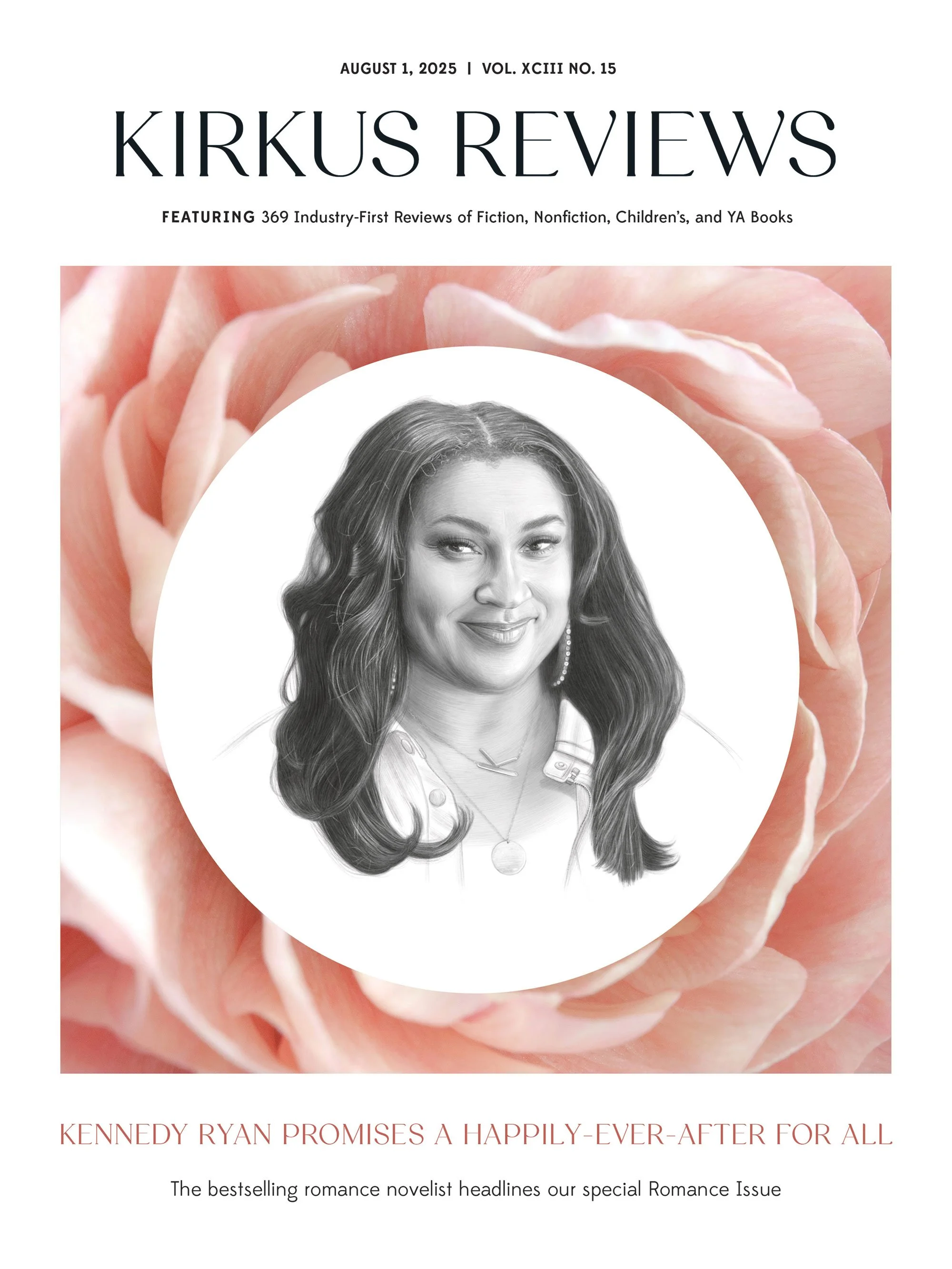 Portrait of Kennedy Ryan on the cover of Kirkus Reviews by Dena Cooper.