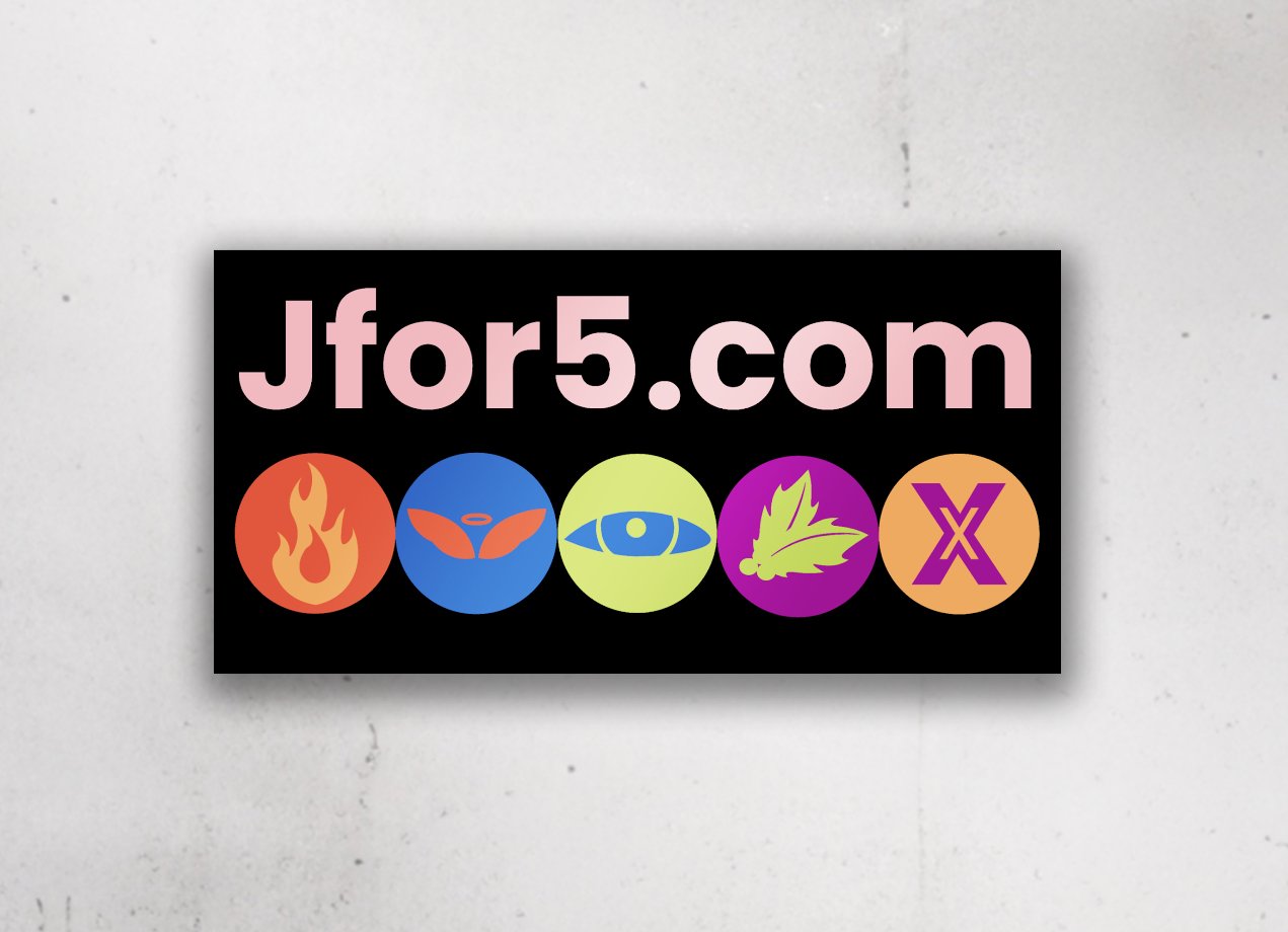 Jfor5.com Sticker