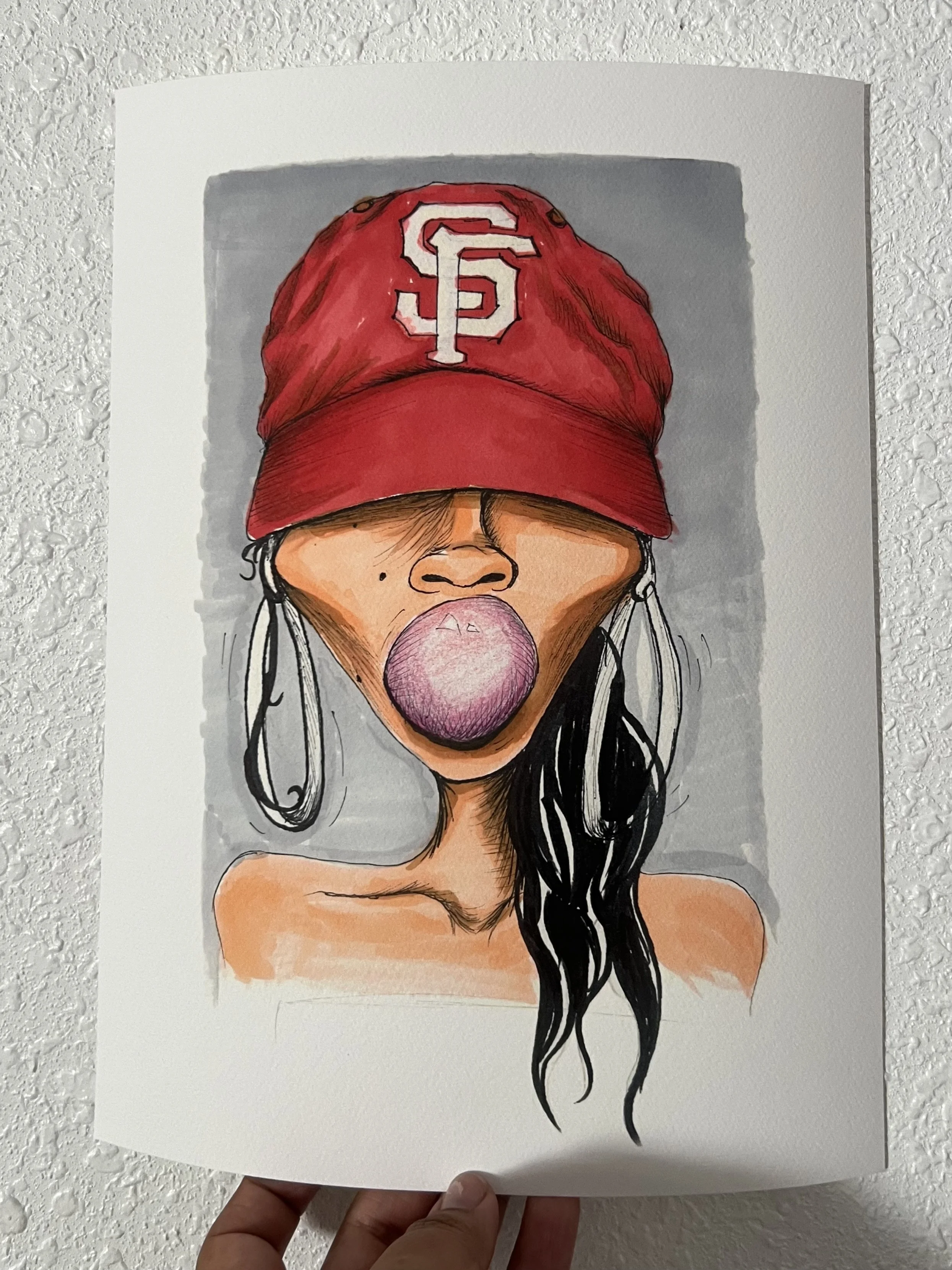 BUBBLE GUM GIRL - FINE ART PRINT