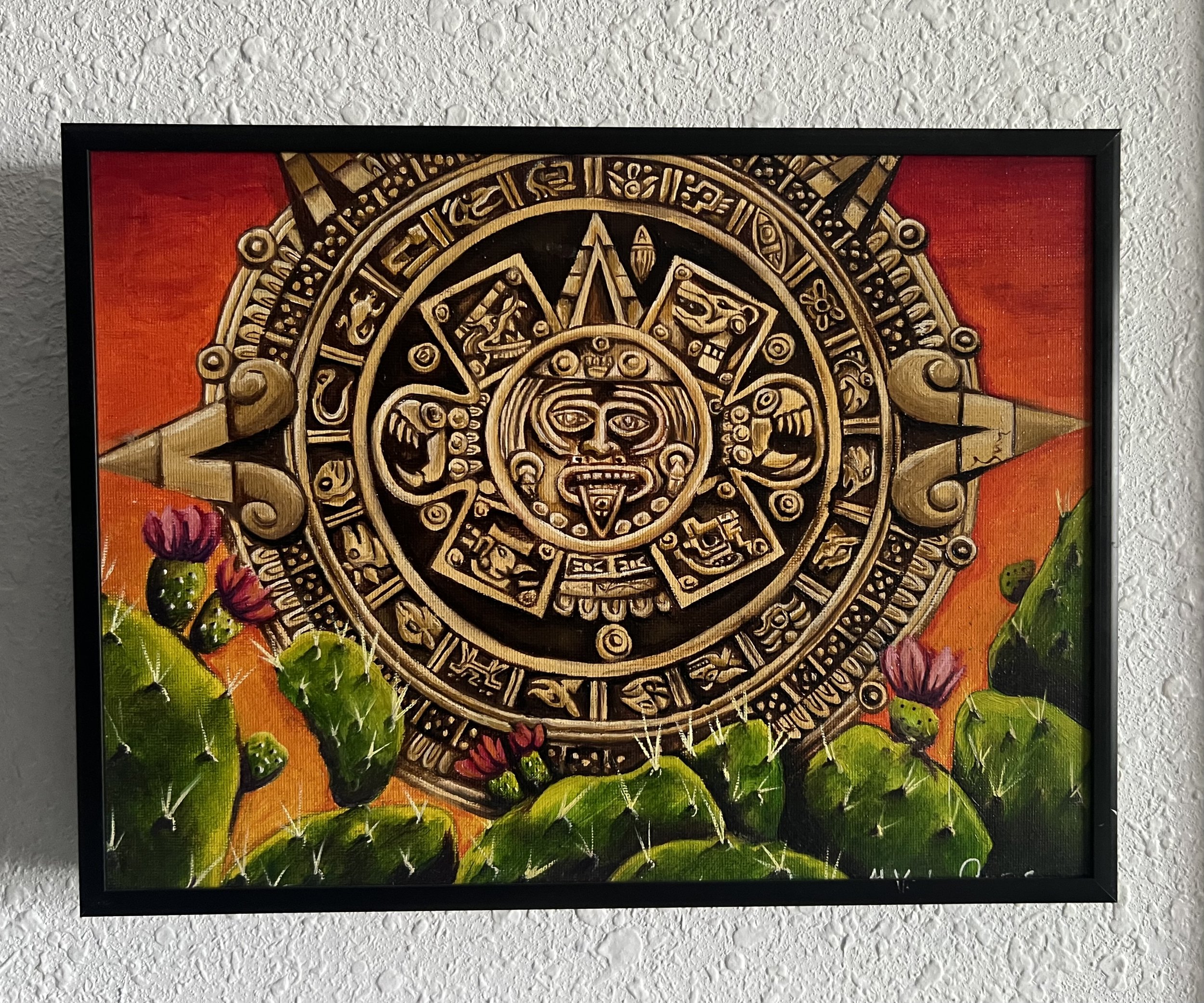 AZTEC NOPAL - ORIGINAL OIL PAINTING