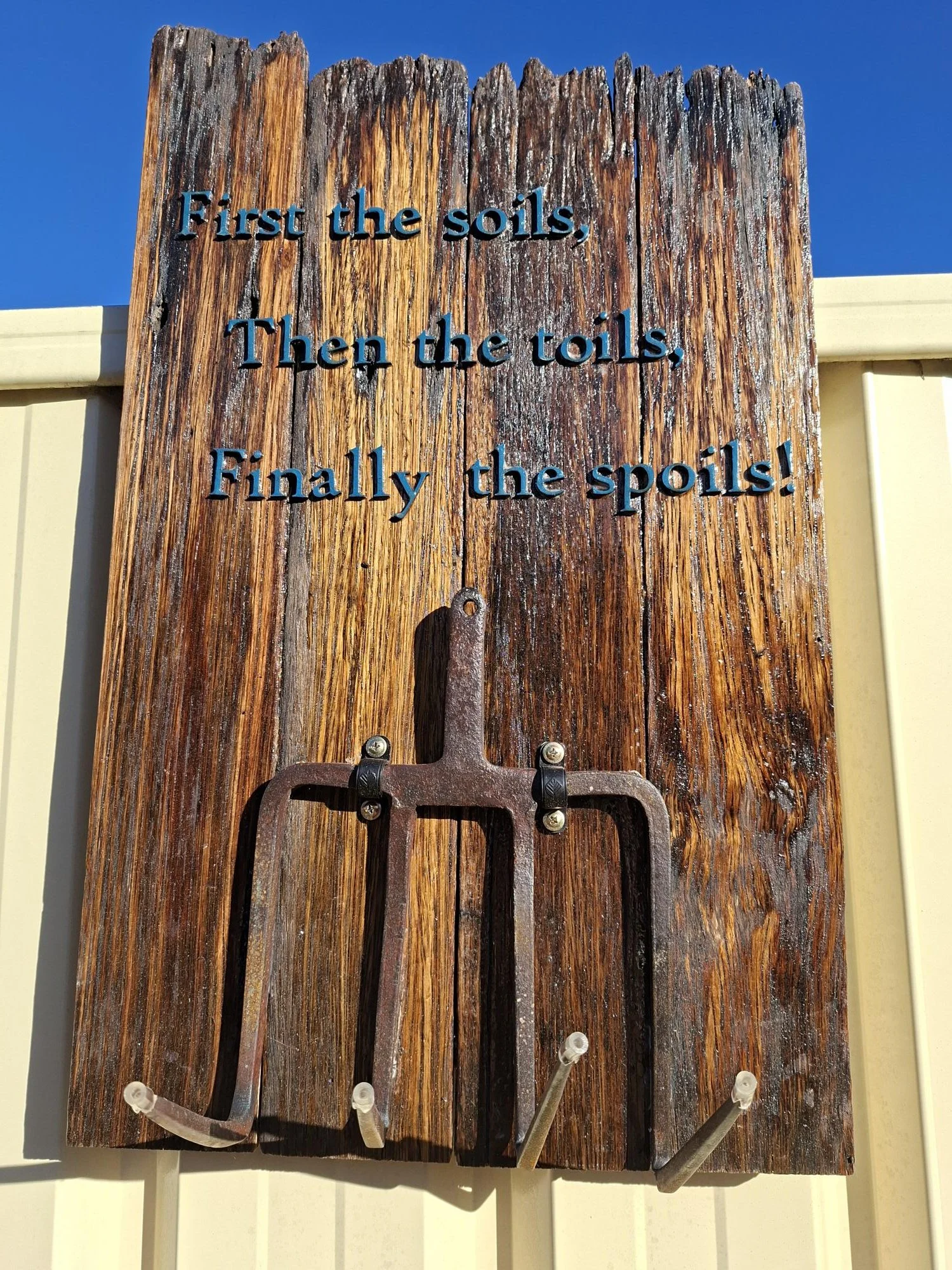 Wall mounted garden tool hanger