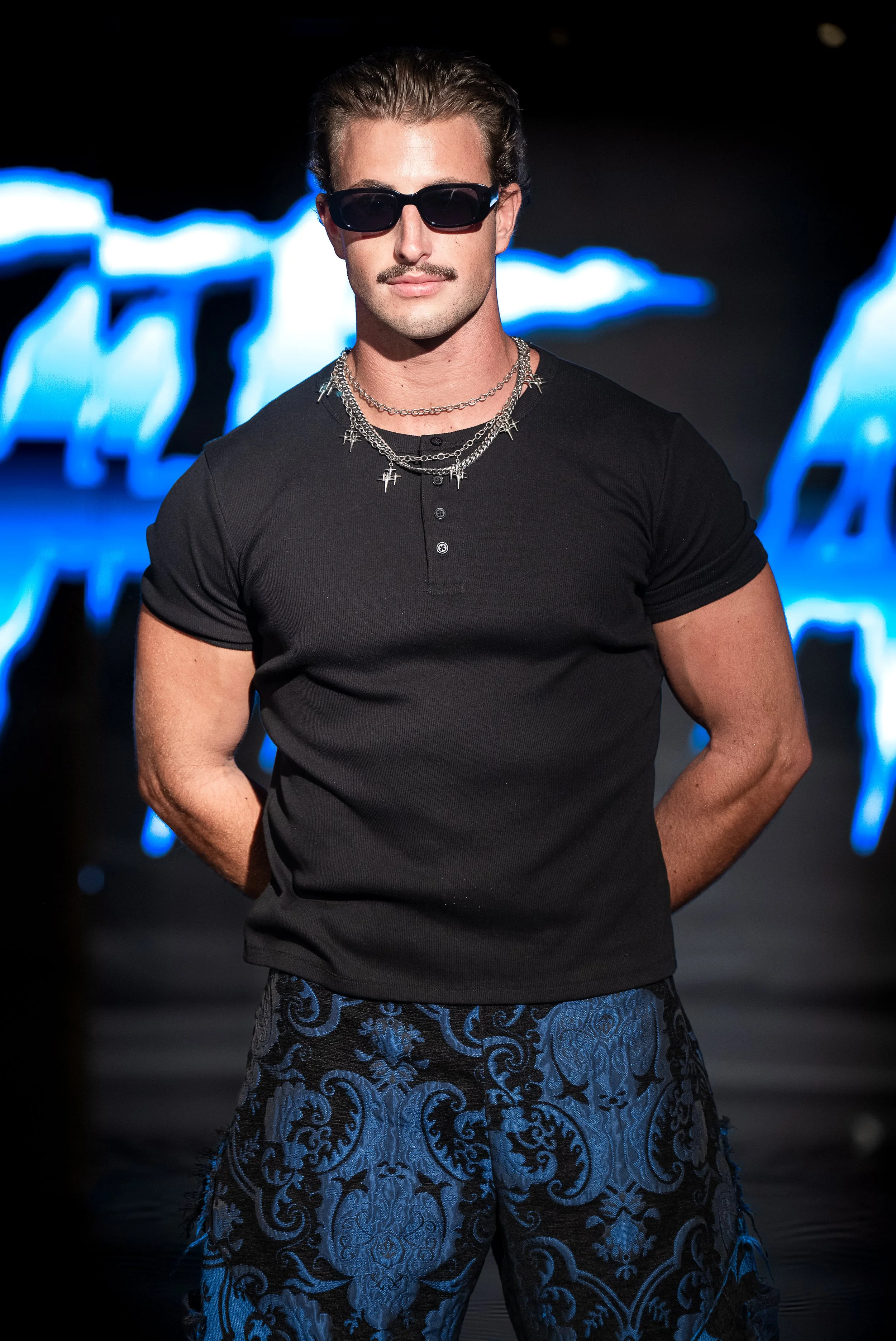 NEW YORK, NEW YORK - SEPTEMBER 10: A model walks the runway at the LRE' The Artist show during New York Fashion Week Powered By Art Hearts Fashion at The Angel Orensanz Foundation on September 10, 2026 in New York City. (Photo by Mark Gunter/Getty Im