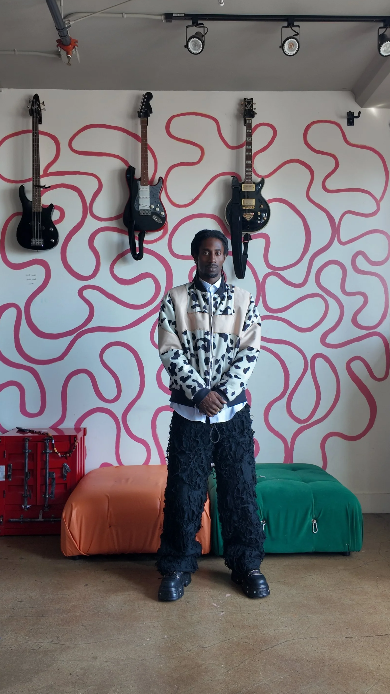 The Cow Jacket  - Large 
Distressed Pants 