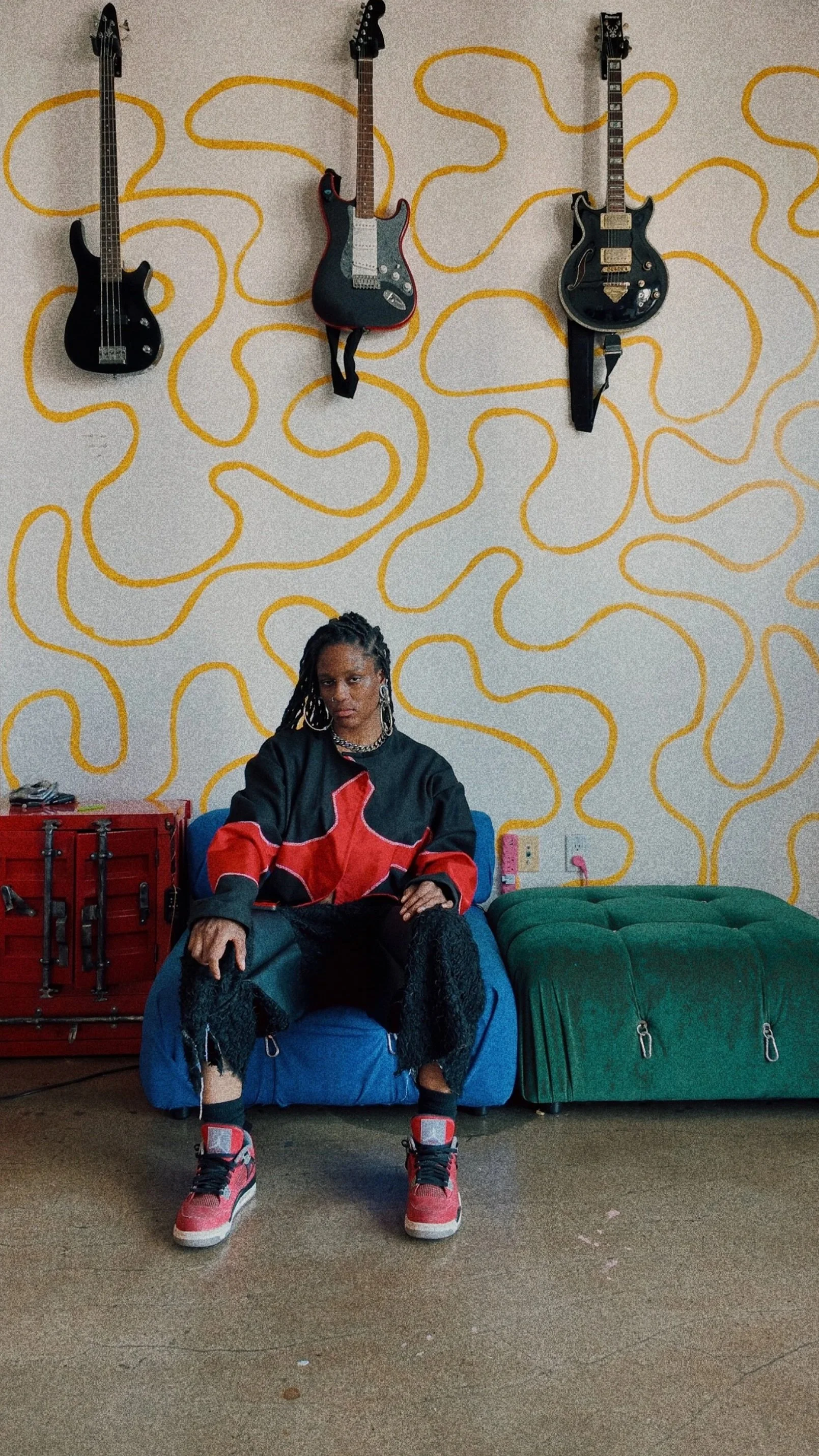 The Hell Jacket in Red - Large 
The Fur Shorts in Black - Large