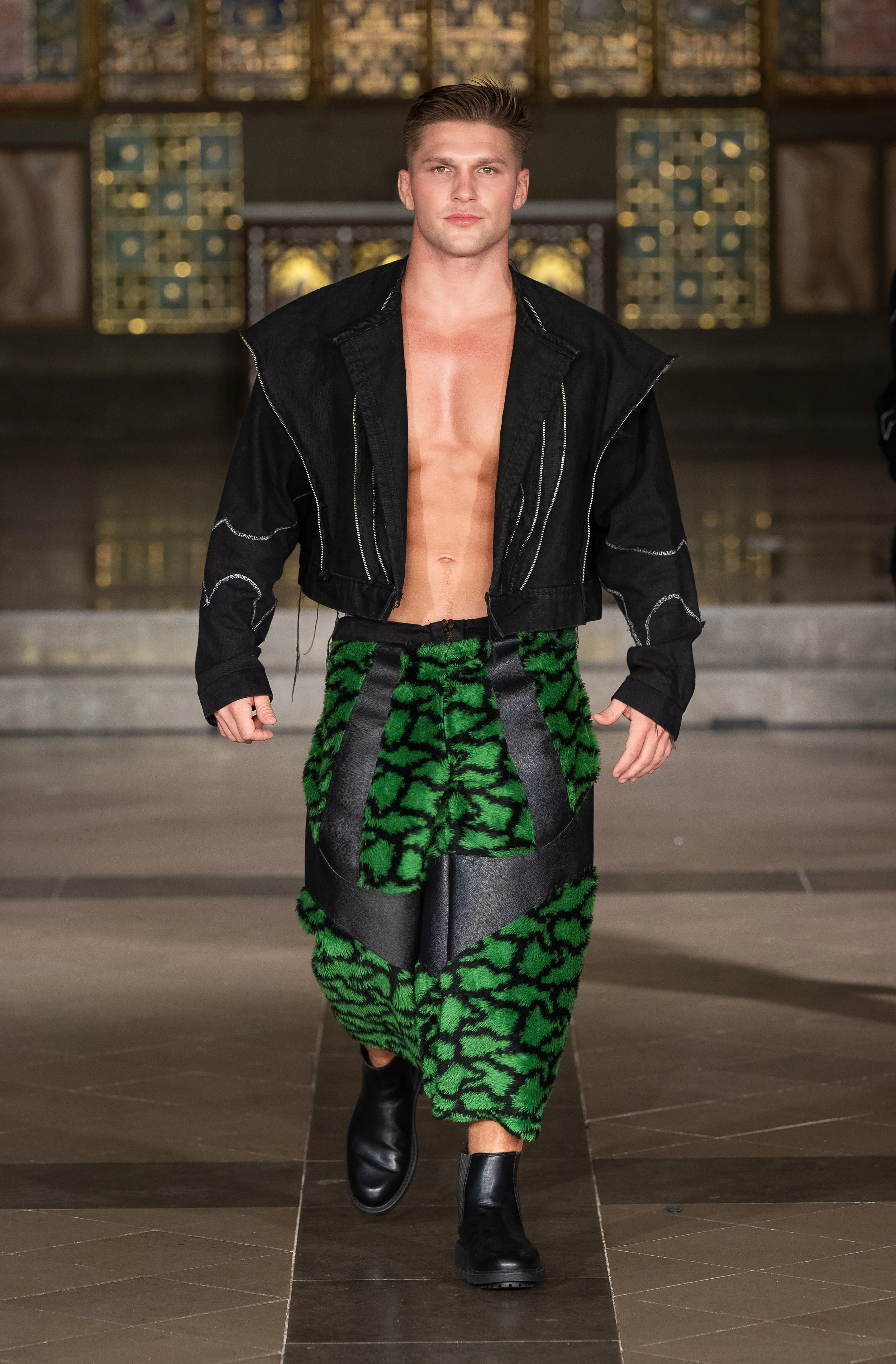 LONDON, ENGLAND - SEPTEMBER 19: A model walks the runway at the LRE' The Artist show during London Fashion Week Powered By Art Hearts Fashion at St. John's Hyde Park on September 19, 2026 in London, England. (Photo by Mark Gunter/Getty Images for Art