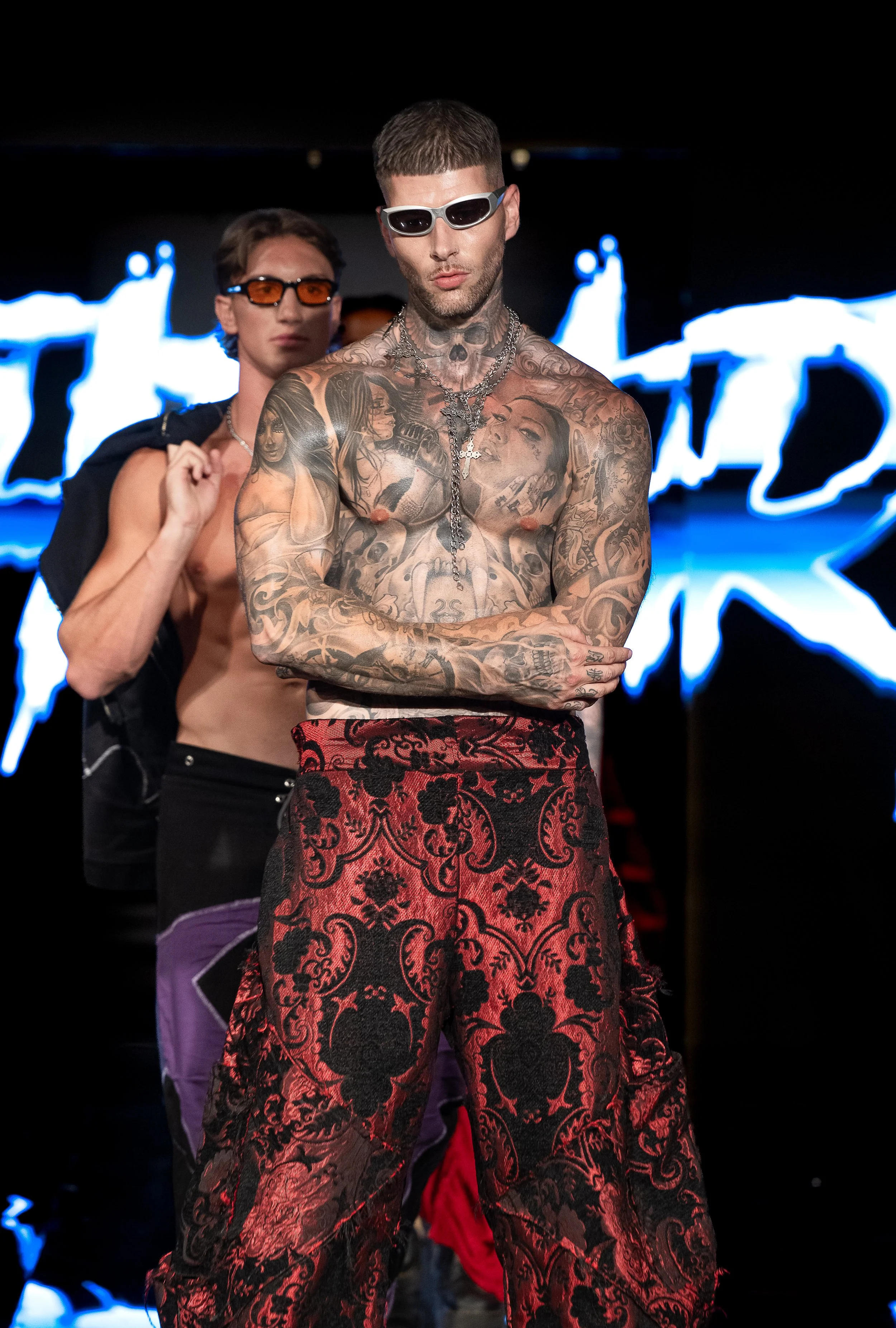 NEW YORK, NEW YORK - SEPTEMBER 10: A model walks the runway at the LRE' The Artist show during New York Fashion Week Powered By Art Hearts Fashion at The Angel Orensanz Foundation on September 10, 2026 in New York City. (Photo by Mark Gunter/Getty Im