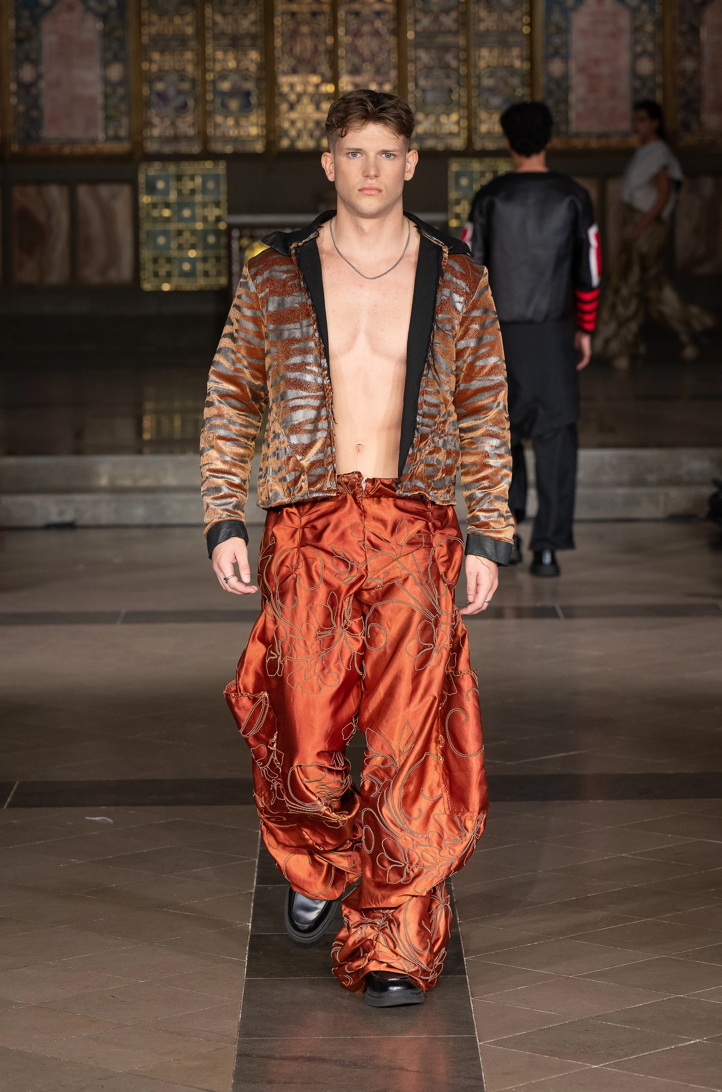 LONDON, ENGLAND - SEPTEMBER 19: A model walks the runway at the LRE' The Artist show during London Fashion Week Powered By Art Hearts Fashion at St. John's Hyde Park on September 19, 2026 in London, England. (Photo by Mark Gunter/Getty Images for Art