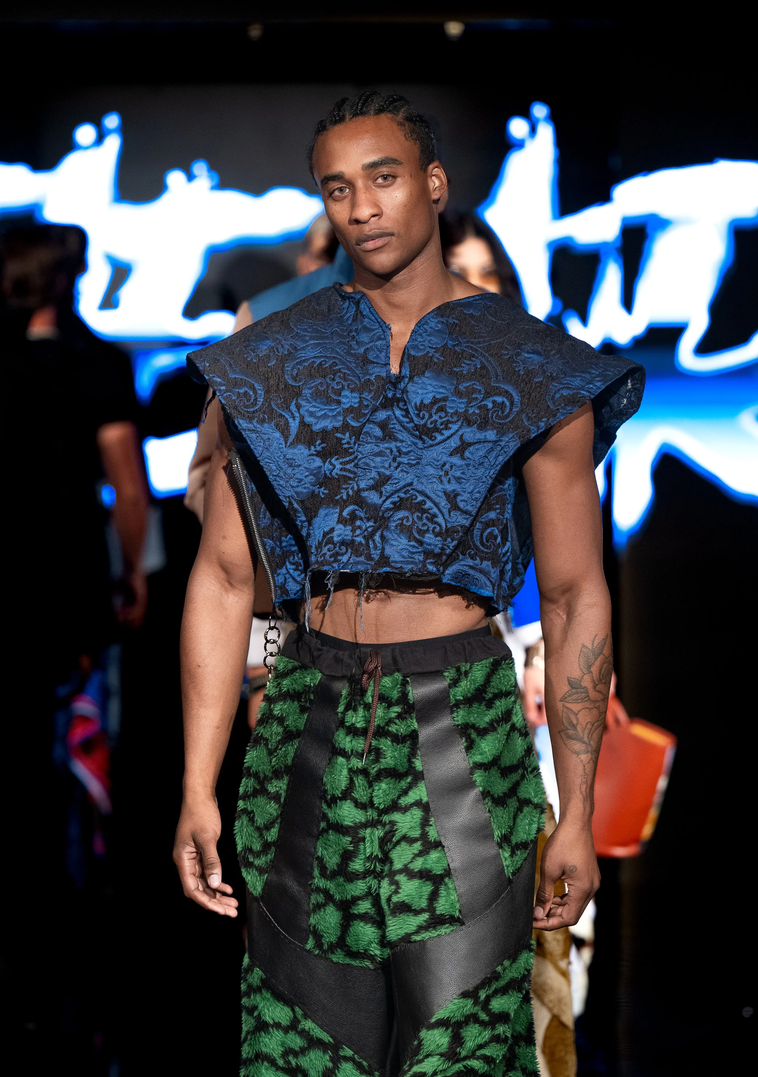 NEW YORK, NEW YORK - SEPTEMBER 10: A model walks the runway at the LRE' The Artist show during New York Fashion Week Powered By Art Hearts Fashion at The Angel Orensanz Foundation on September 10, 2026 in New York City. (Photo by Mark Gunter/Getty Im