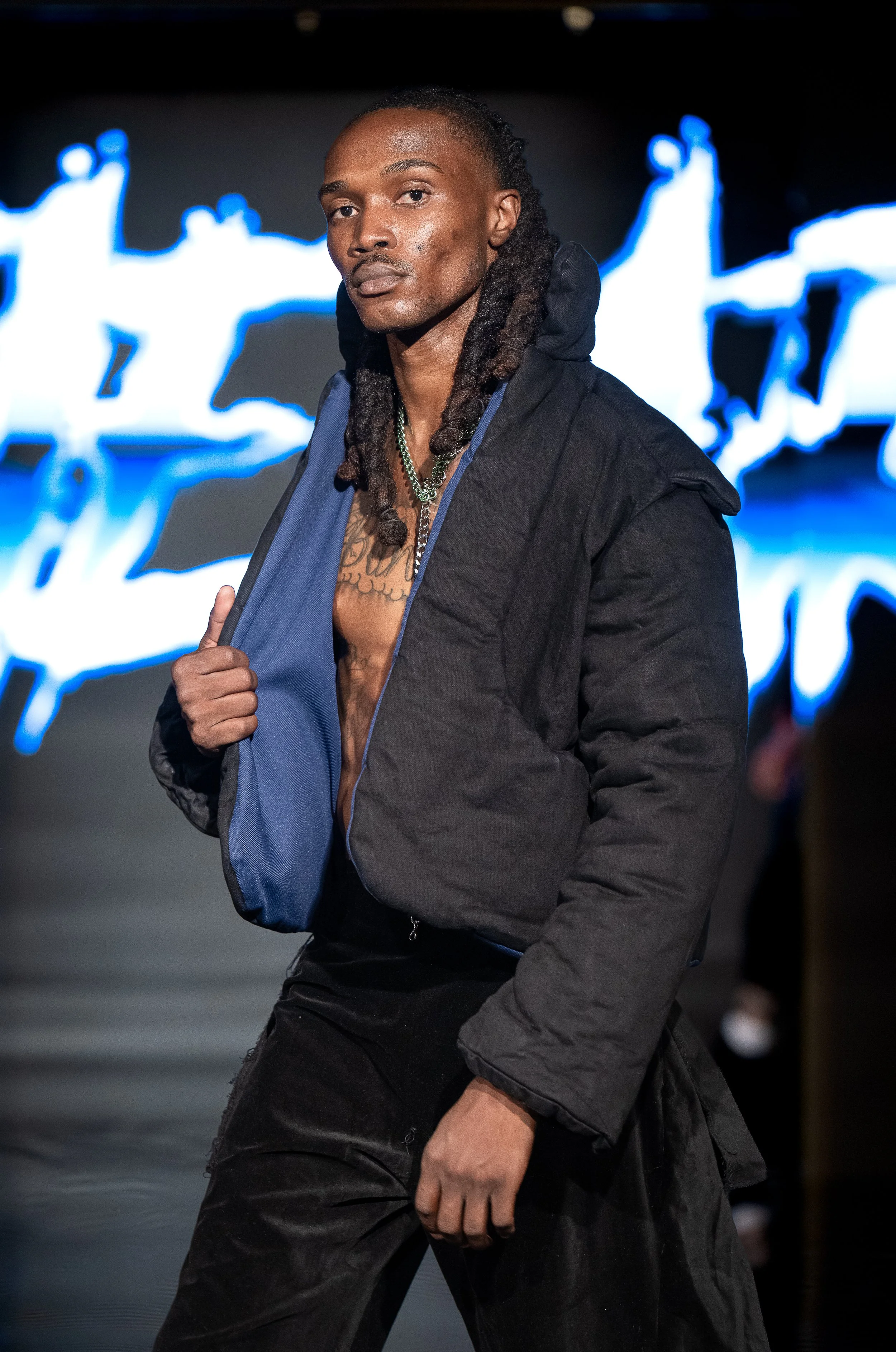 NEW YORK, NEW YORK - SEPTEMBER 10: A model walks the runway at the LRE' The Artist show during New York Fashion Week Powered By Art Hearts Fashion at The Angel Orensanz Foundation on September 10, 2026 in New York City. (Photo by Mark Gunter/Getty Im