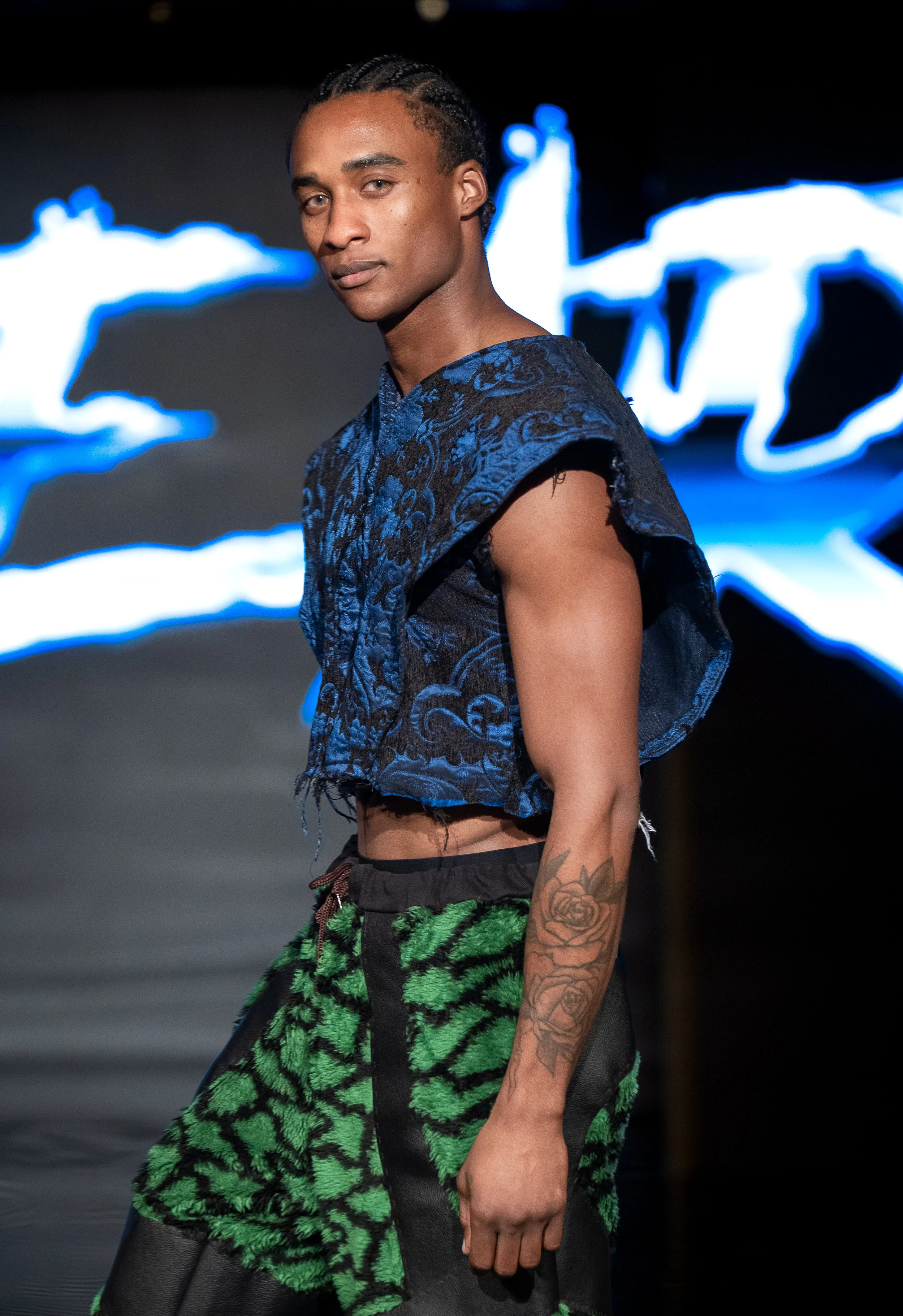 NEW YORK, NEW YORK - SEPTEMBER 10: A model walks the runway at the LRE' The Artist show during New York Fashion Week Powered By Art Hearts Fashion at The Angel Orensanz Foundation on September 10, 2026 in New York City. (Photo by Mark Gunter/Getty Im
