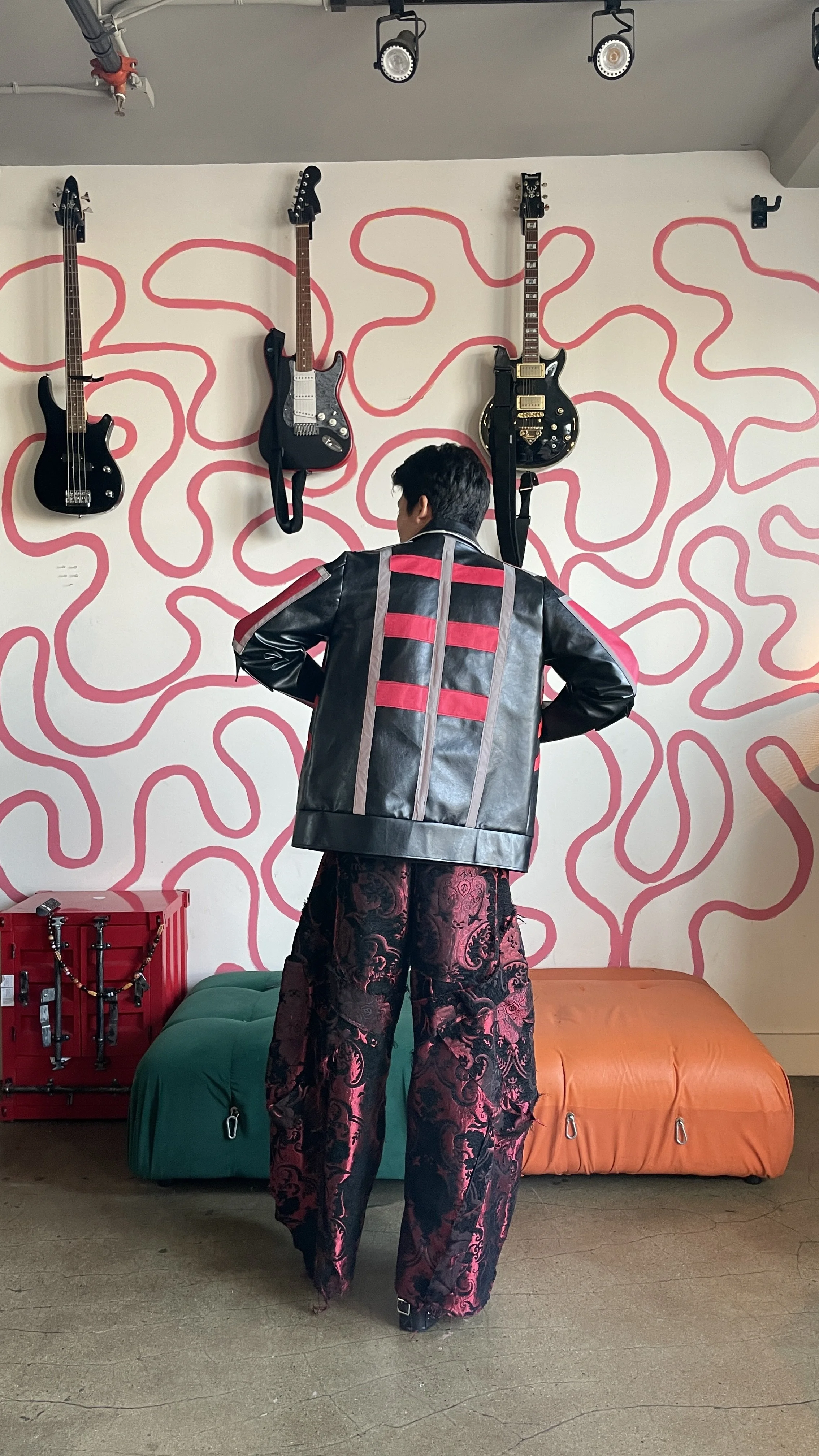 The Moto Jacket - Large 
The Holster Jacquard Pants in Red 
- Fits Sizes 32-36 