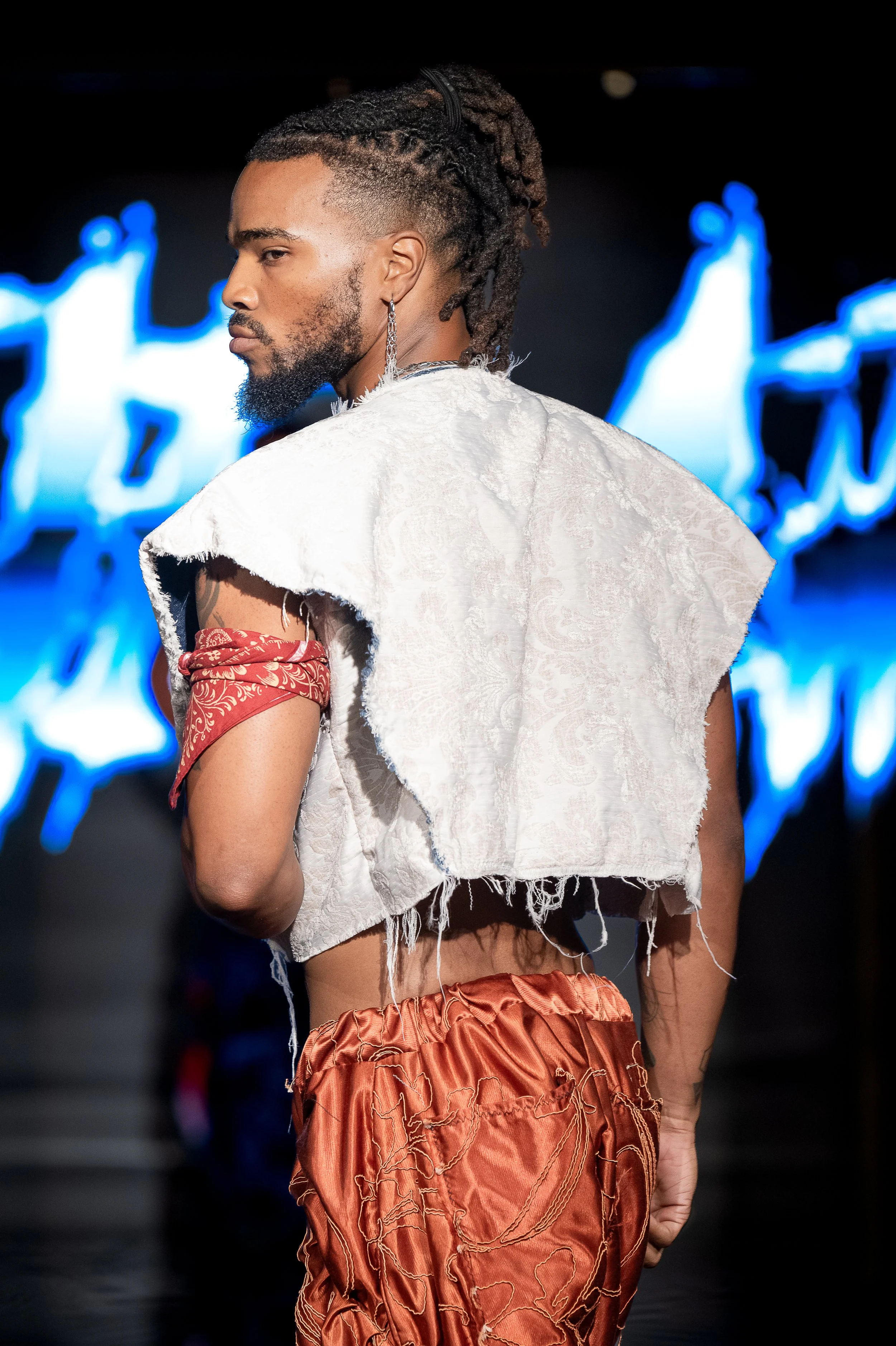 NEW YORK, NEW YORK - SEPTEMBER 10: A model walks the runway at the LRE' The Artist show during New York Fashion Week Powered By Art Hearts Fashion at The Angel Orensanz Foundation on September 10, 2026 in New York City. (Photo by Mark Gunter/Getty Im