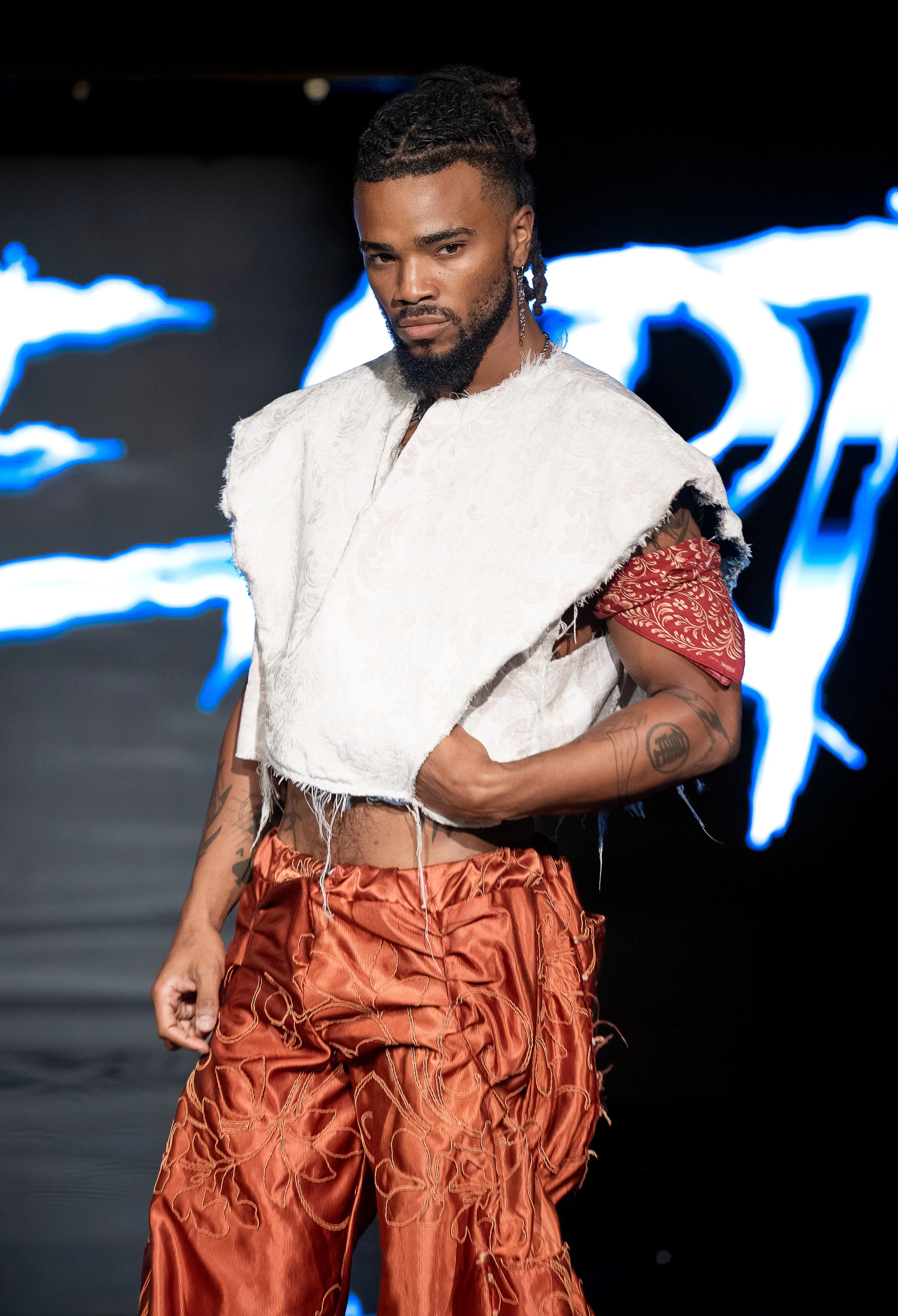 NEW YORK, NEW YORK - SEPTEMBER 10: A model walks the runway at the LRE' The Artist show during New York Fashion Week Powered By Art Hearts Fashion at The Angel Orensanz Foundation on September 10, 2026 in New York City. (Photo by Mark Gunter/Getty Im