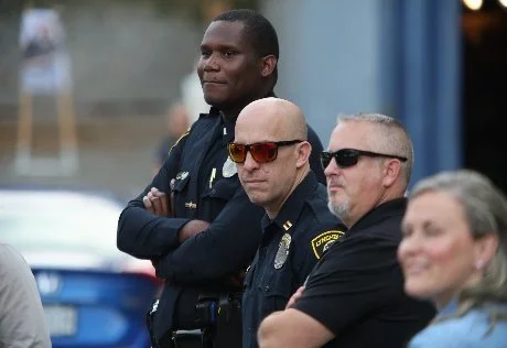 Lynchburg Police Department officers at a community event.