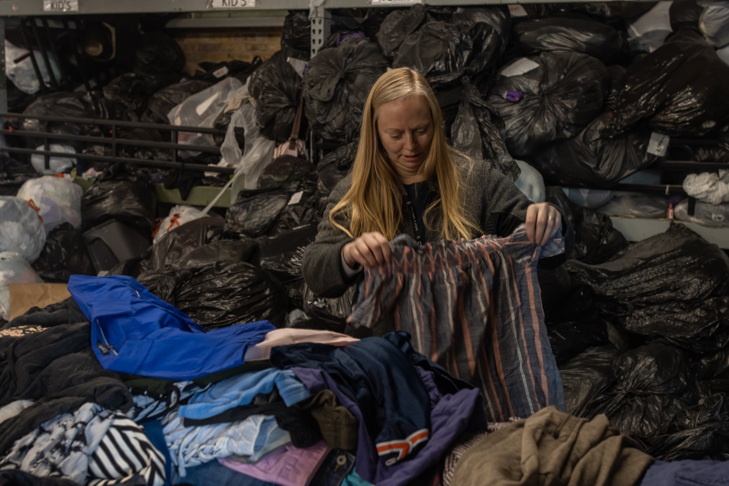 Photo taken for Echo Magazine at a second-hand warehouse in the Jesus People Community in Uptown, Chicago, IL, USA.