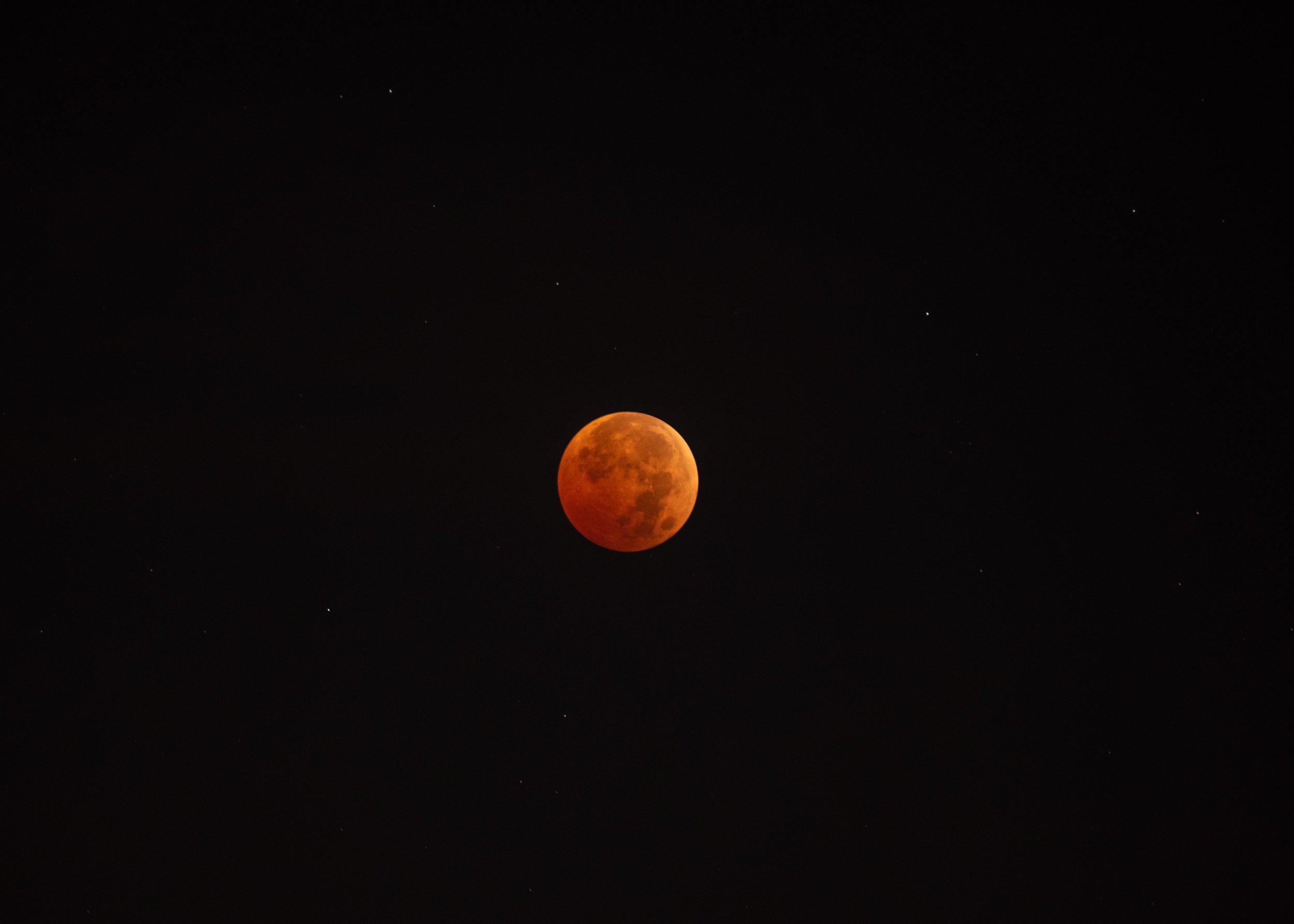 Photo taken on November 7, 2022, of the super blood harvest moon.