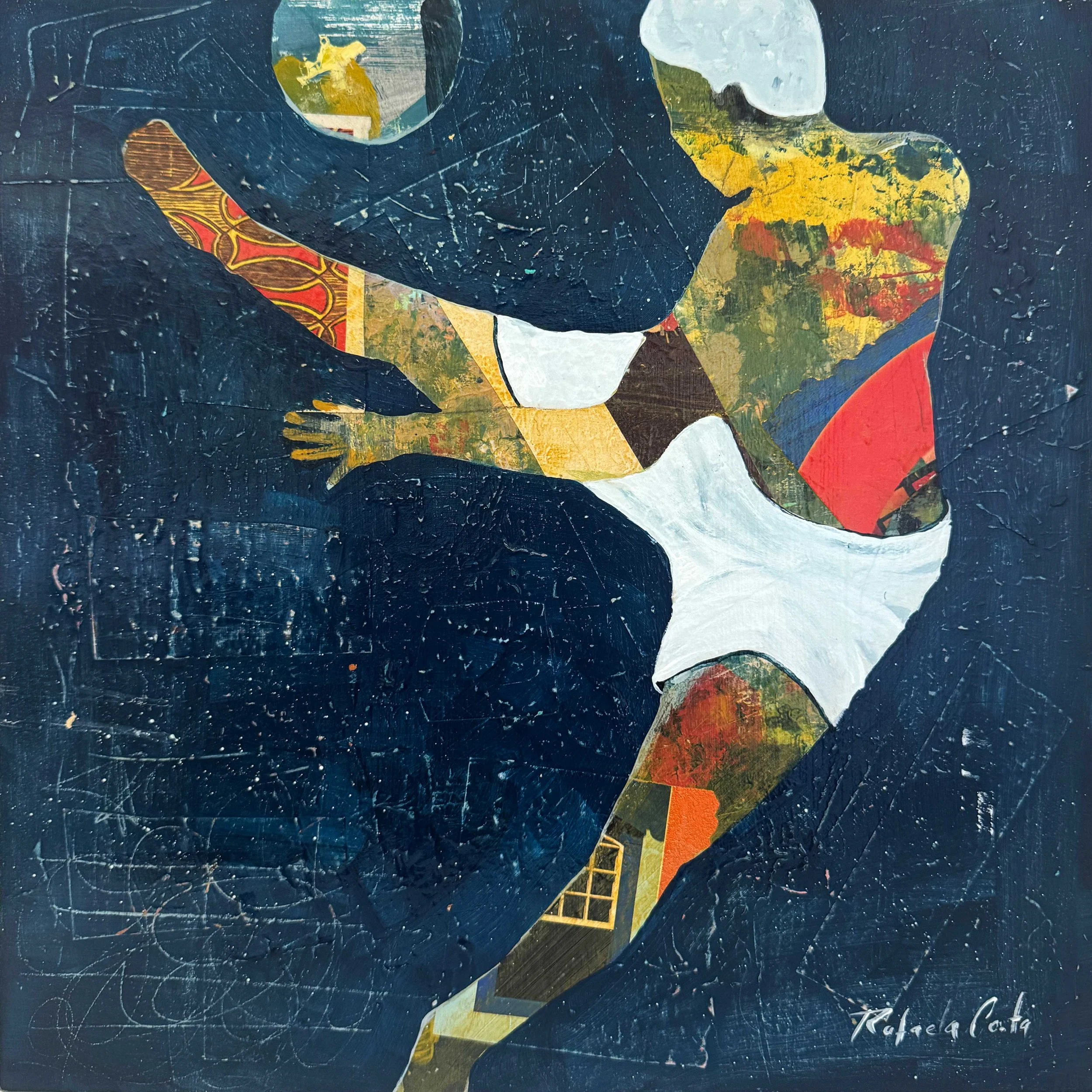 Rafaela Costa-
The Sky Is the Limit, 2026
Mixed media on wood panel
12”x12” inches
