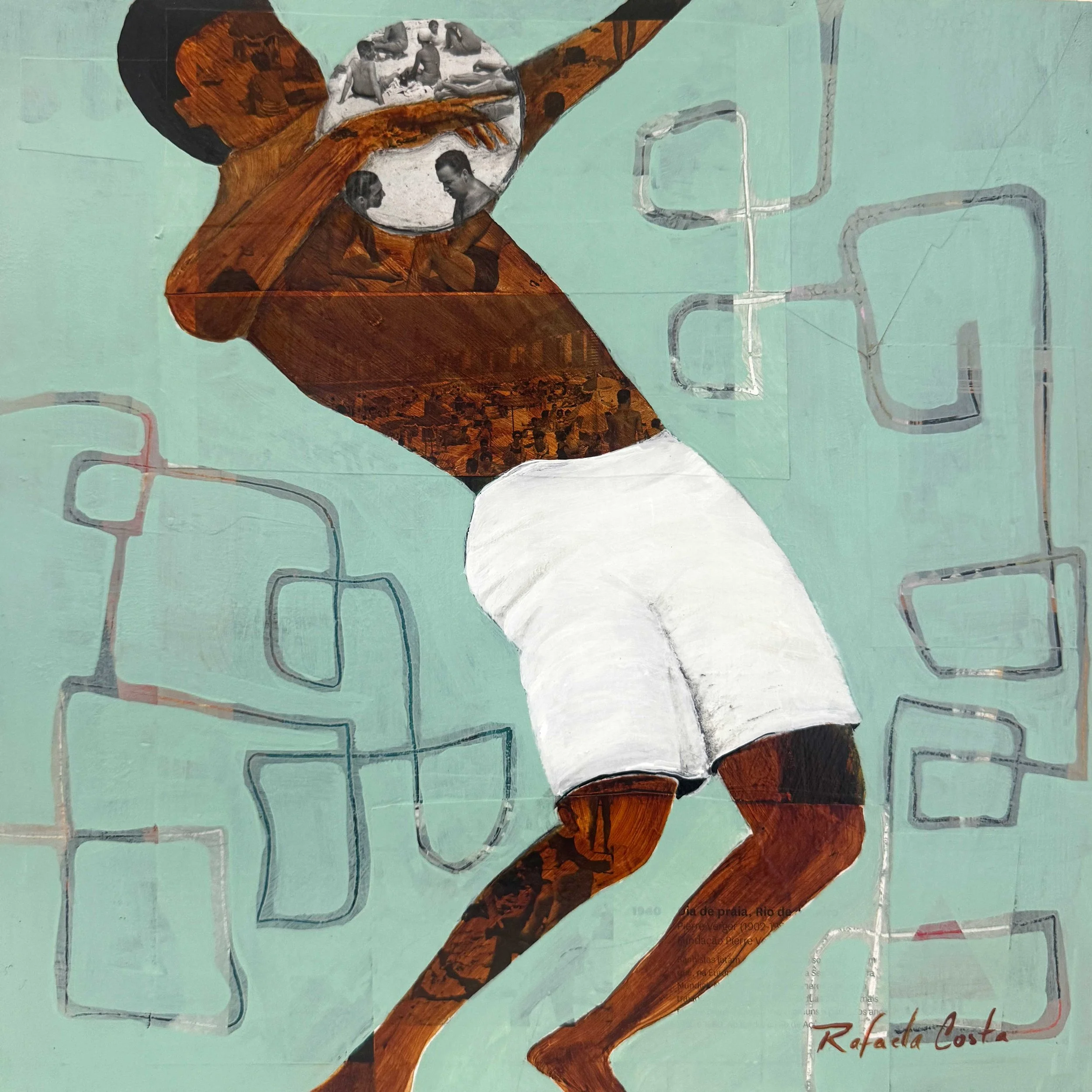 Rafaela Costa-
Suavemente, 2026
Mixed media on wood panel
12”x12” inches
