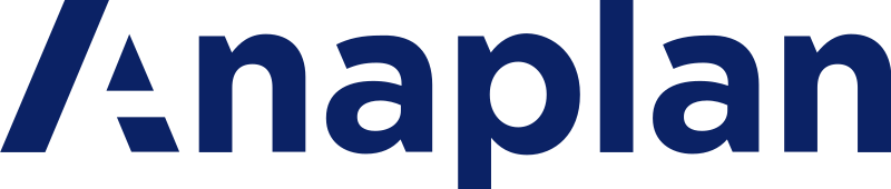 A logo with the word 'Anaplan' in bold blue letters.