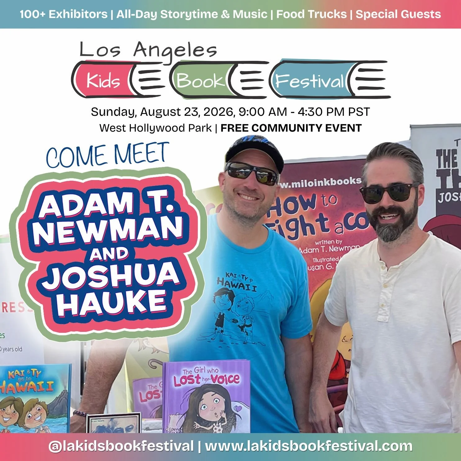 @lakidsbookfestival is only a few days away and I think it&rsquo;s safe to say, that spending the day with me, Adam T. Newman, and oodles of other amazing authors is probably the must fun thing you&rsquo;ll do all weekend. 

This Sunday, August 23rd,