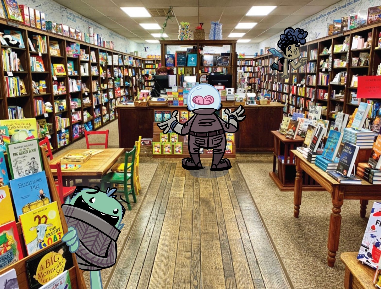 Doom visits Blue Willow Books.JPG
