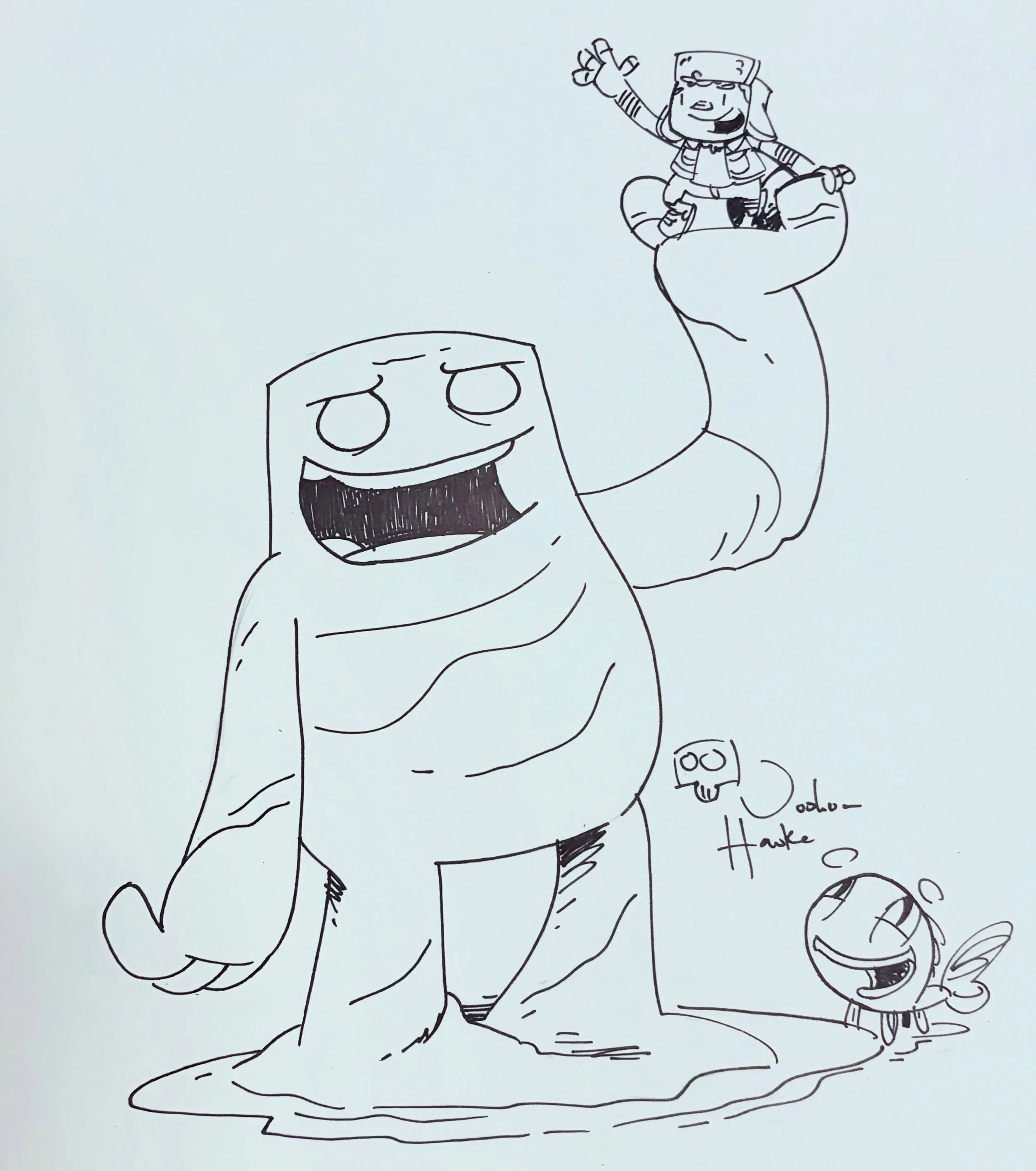 Doom sketch for a fan. 

#graphicnovel #middlegrade #sketch #doomsdaycamp