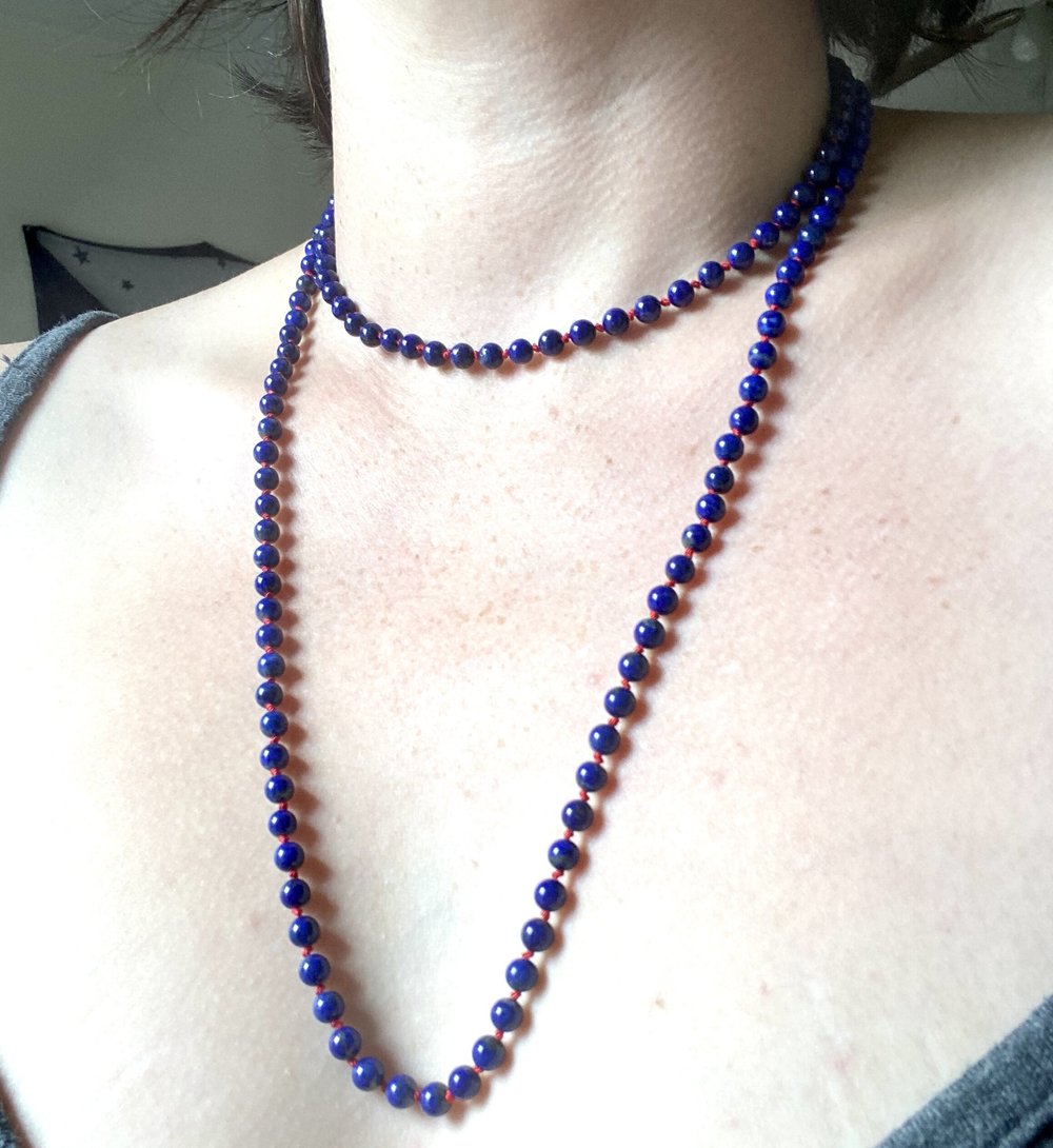 Hand Knotted Lapis Lazuli Necklace — H.Filamond LLC