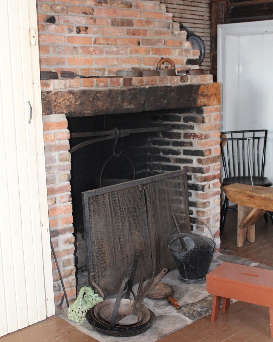 Our firm was excited to see this lovely fireplace at the Gilles House, Cole Harbour Heritage Farm Museum #heritage#fireplace#brick#cooking over fire