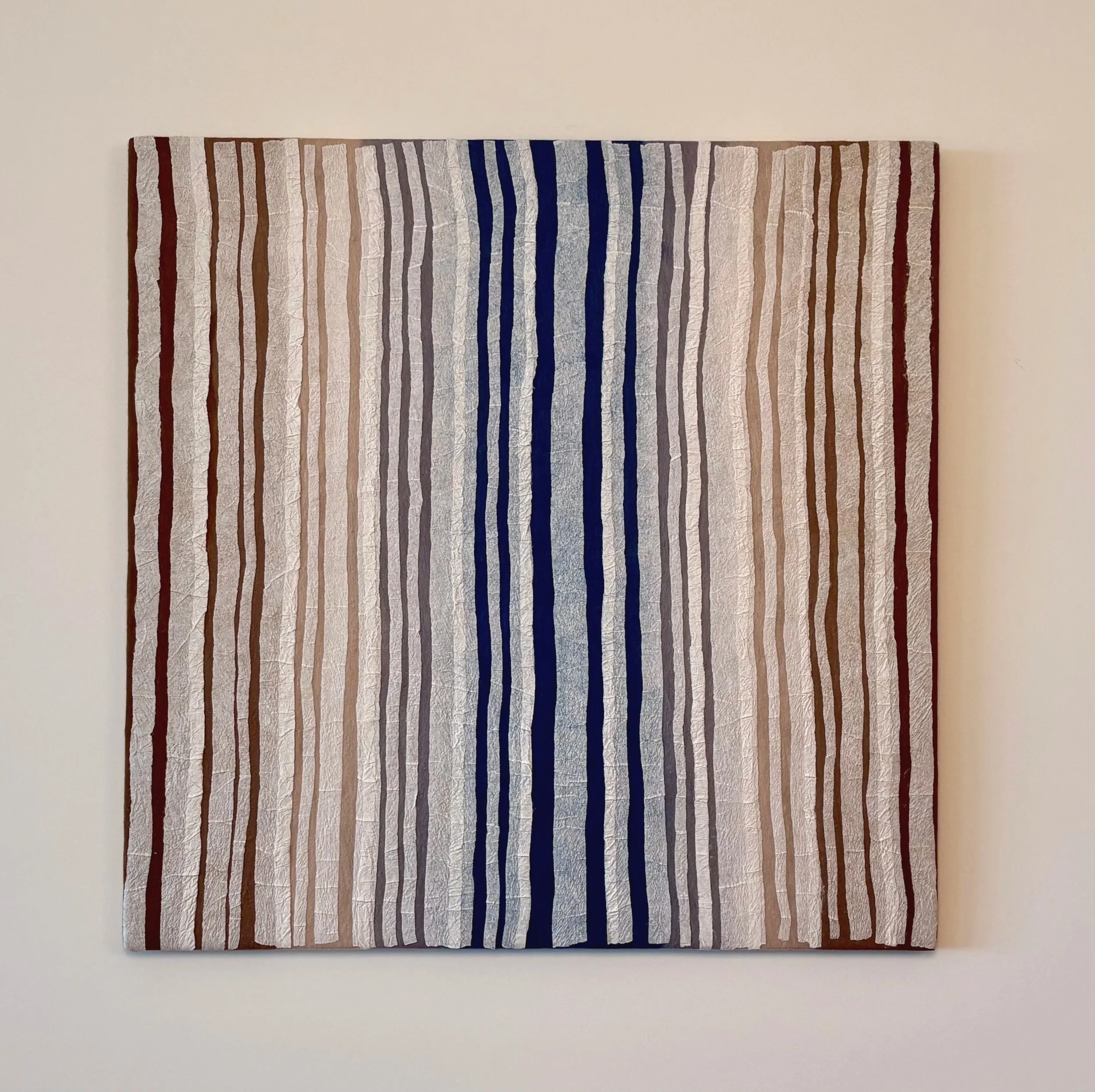 STRIPES, 2025. 32"x32".  Wool, kozo paper.