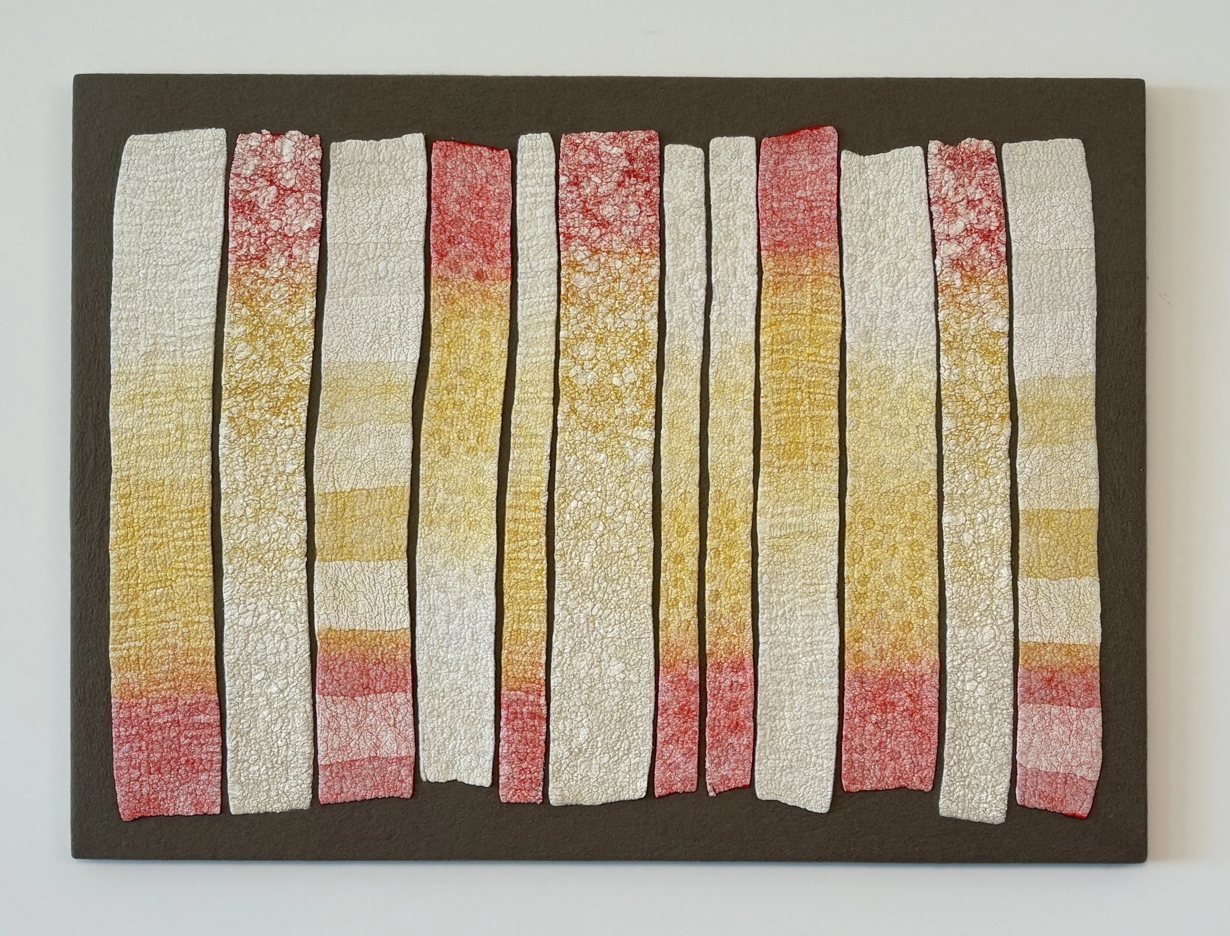HOPEFUL, 2026.  37"x27".  Wool, kozo paper.