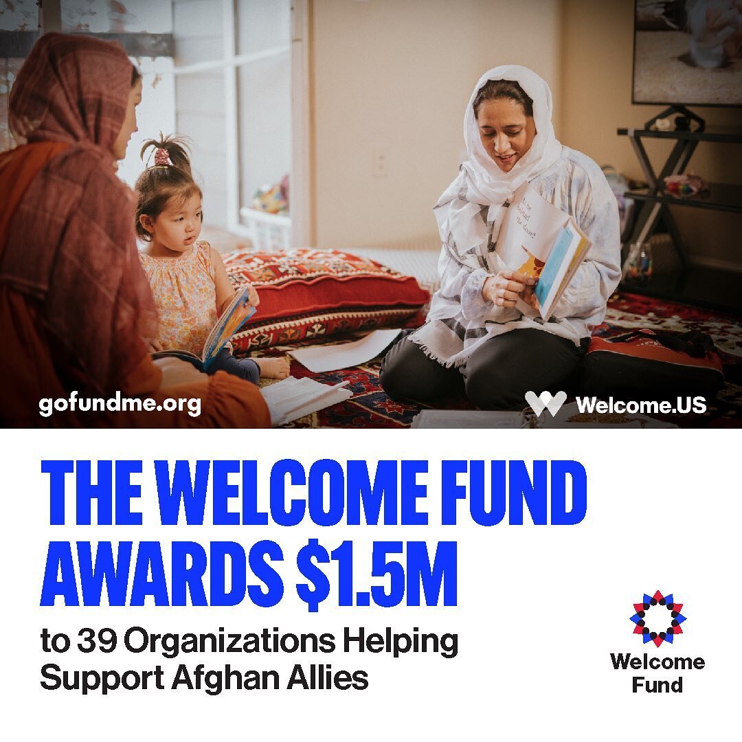 We are proud to announce that we have been awarded a Welcome Fund grant by @welcome.us joining 38 other dedicated organizations across the nation in supporting Afghan newcomers as they rebuild their lives in the United States. This funding, and the c
