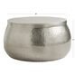 Silver Metal Drum Coffee Table