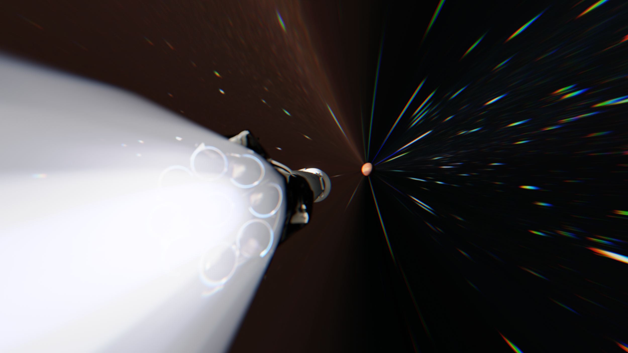 A rocket (Falcon Heavy) heading to Mars