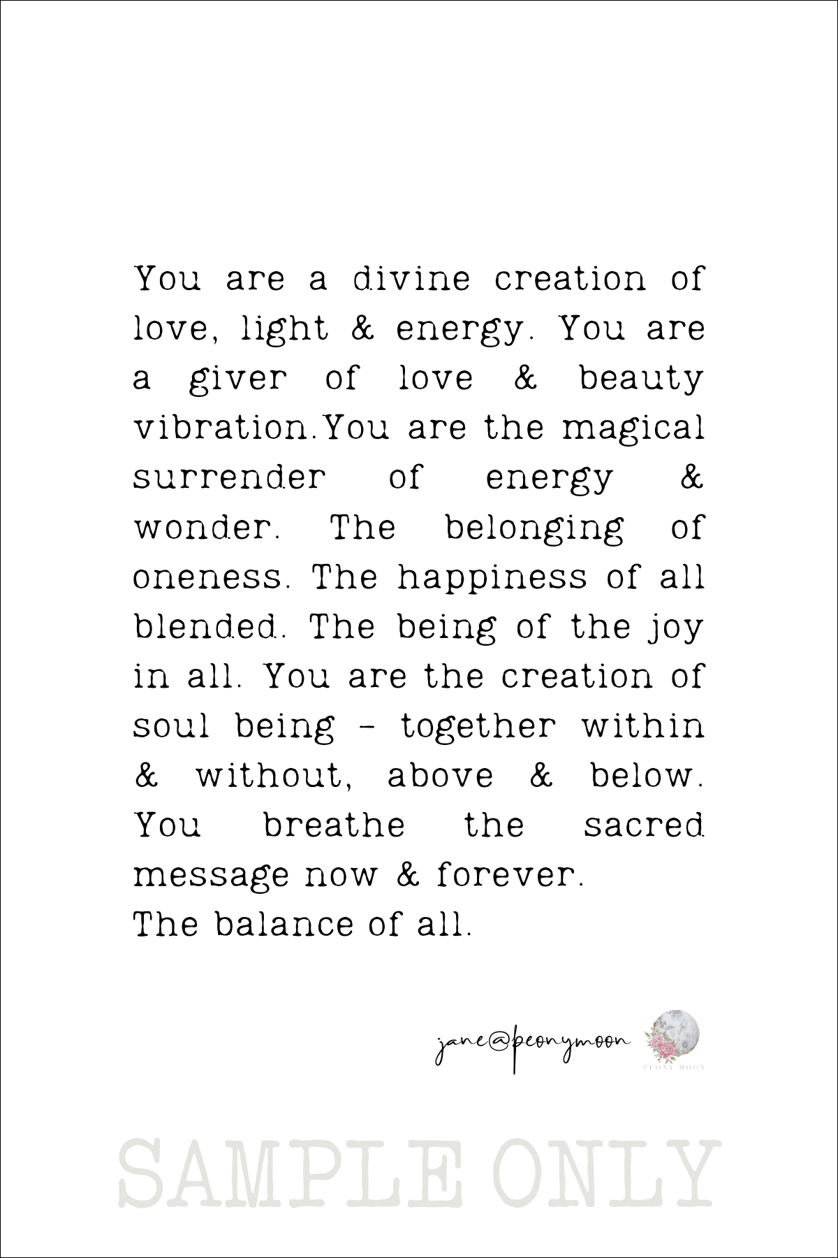 You are the Creation - Sample Only.png