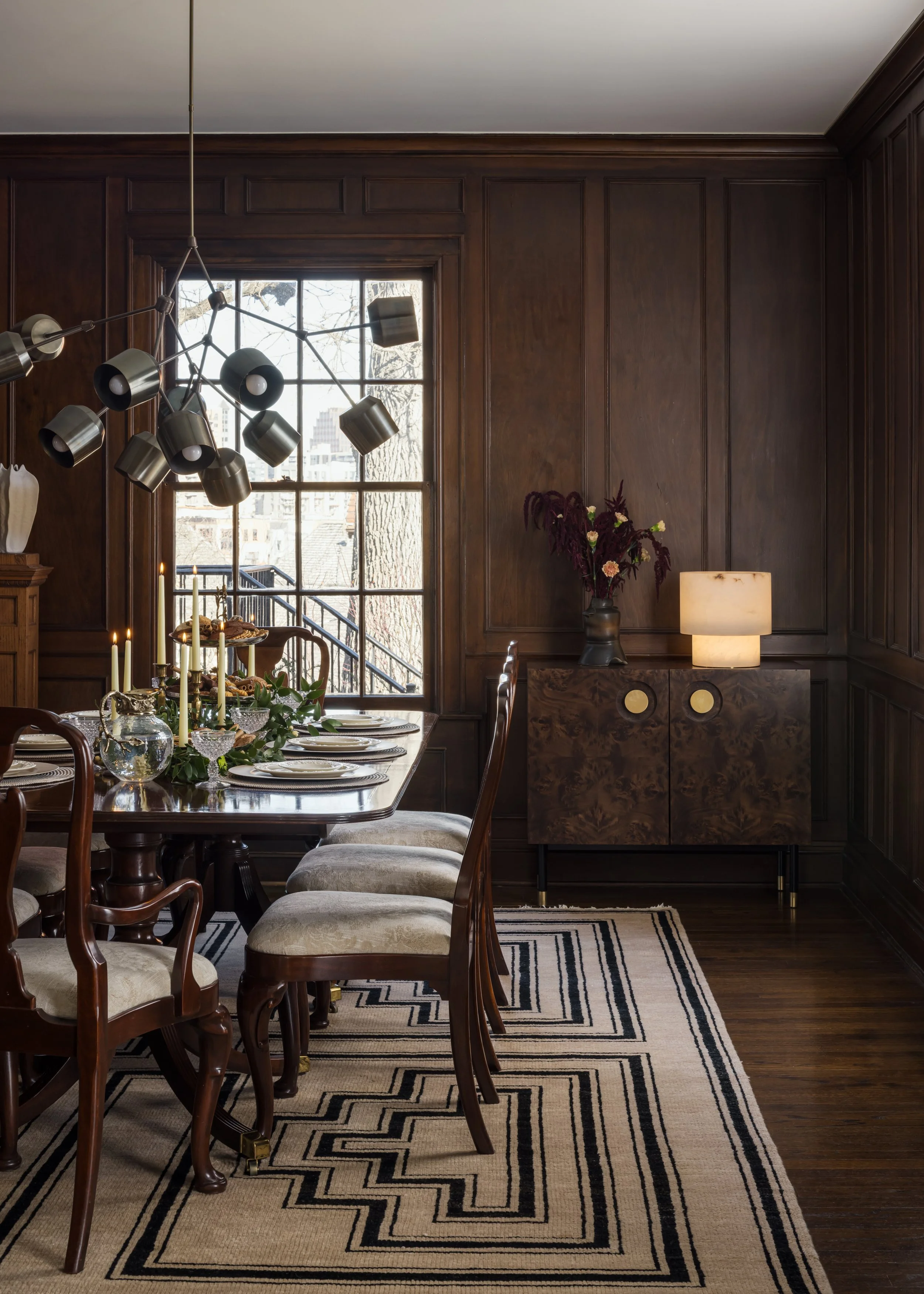 Family heirlooms add sentiment to the dining room.